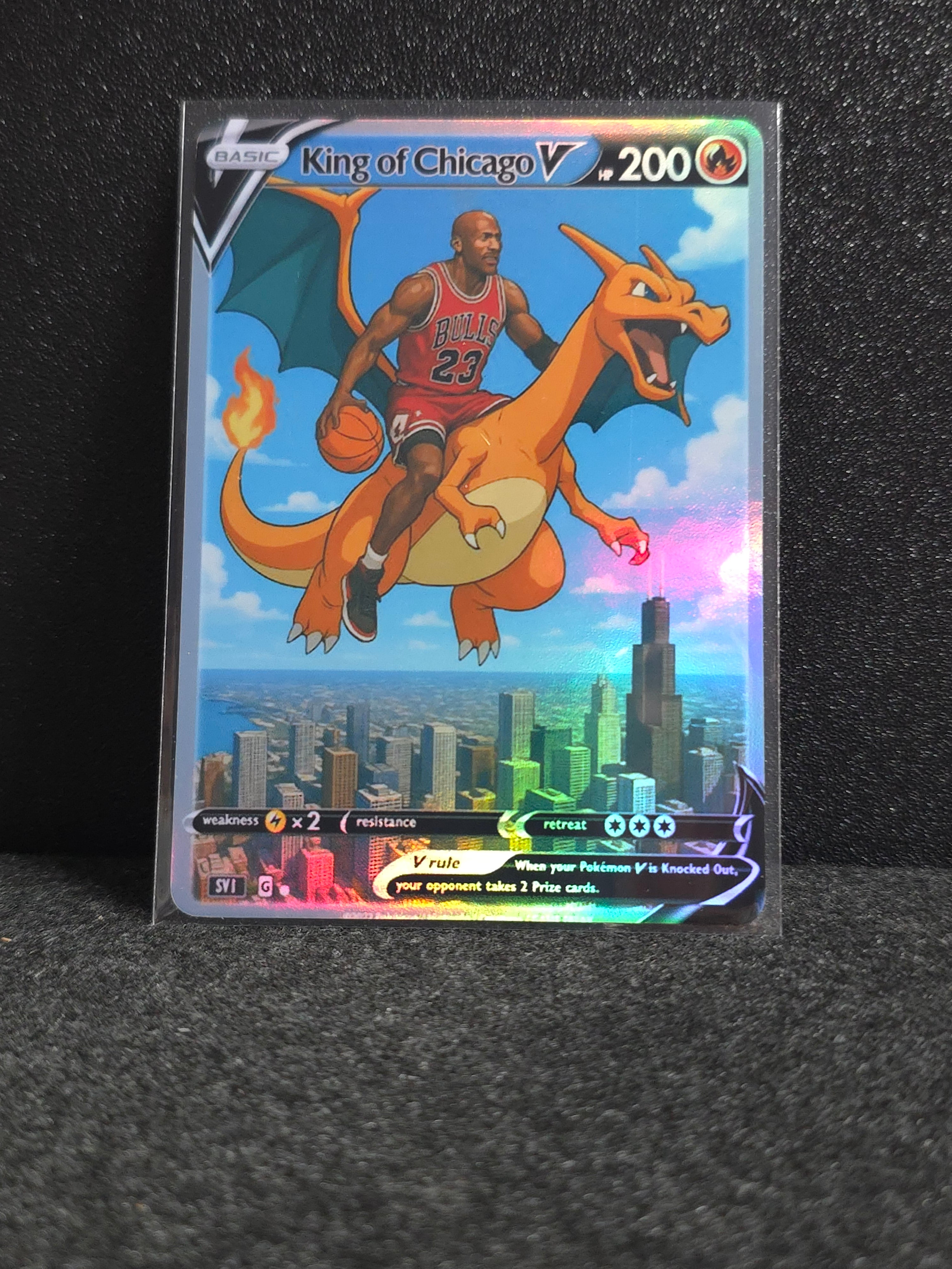 Michael Jordan Charizard Fan Art Pokemon Card PTL C83