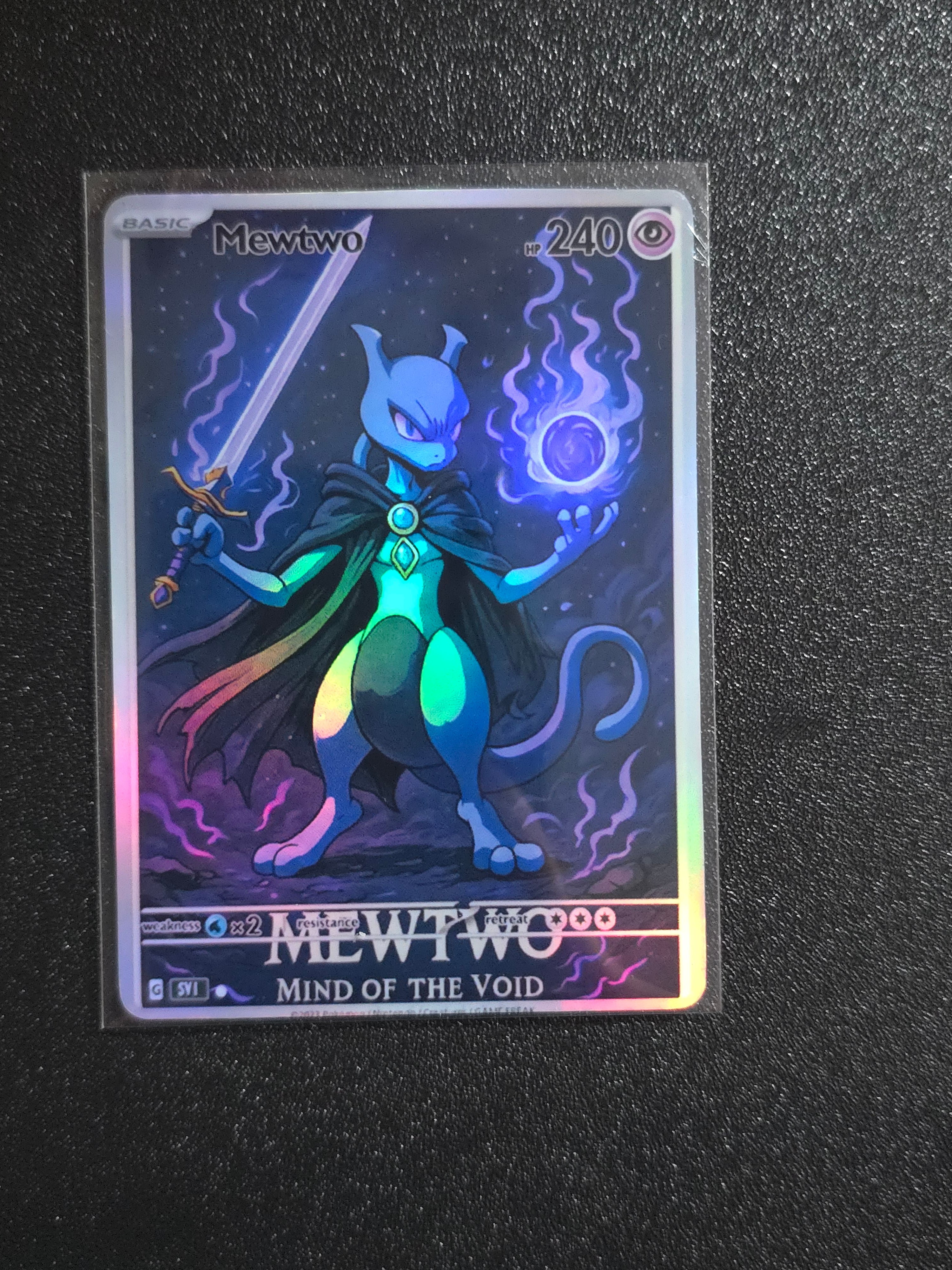 Mewtwo Fan Art Pokemon Card PTL 496