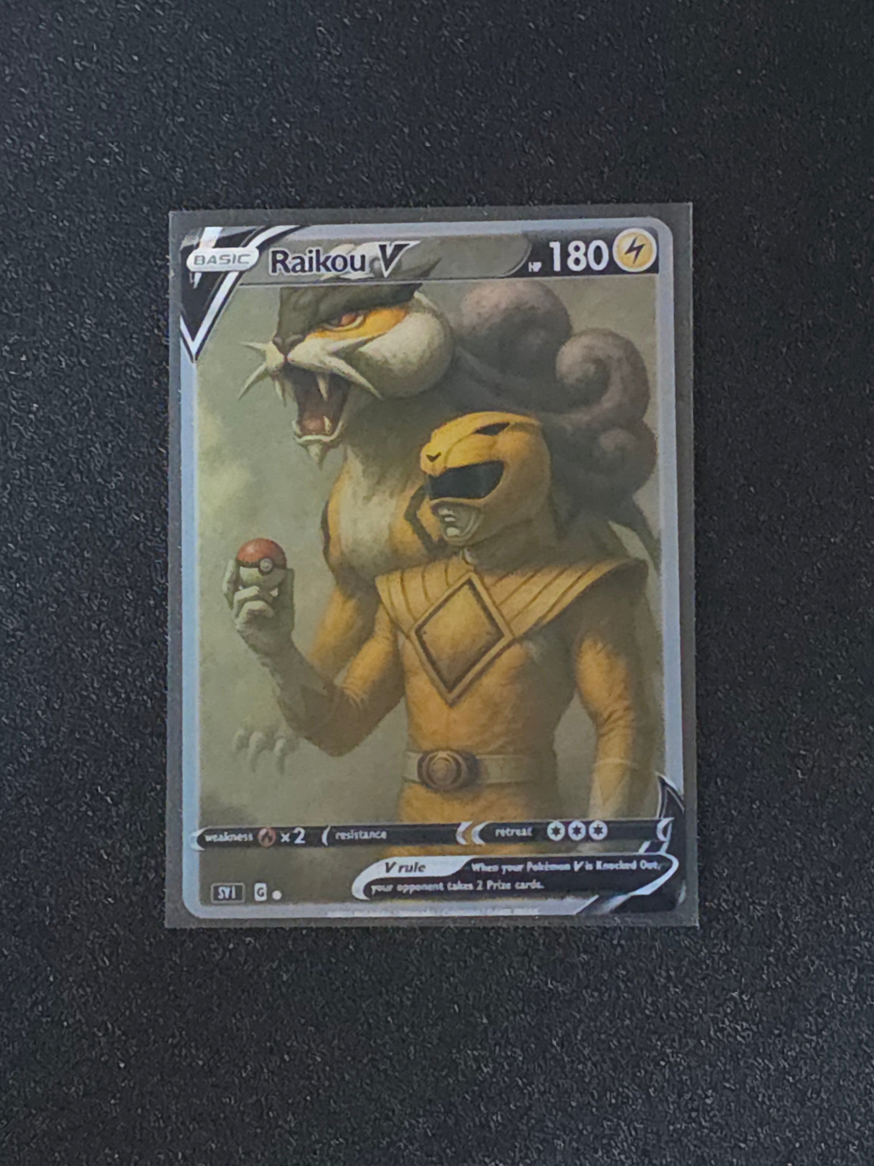 Raikou Yellow Ranger Fan Art Pokemon Card PTL 575