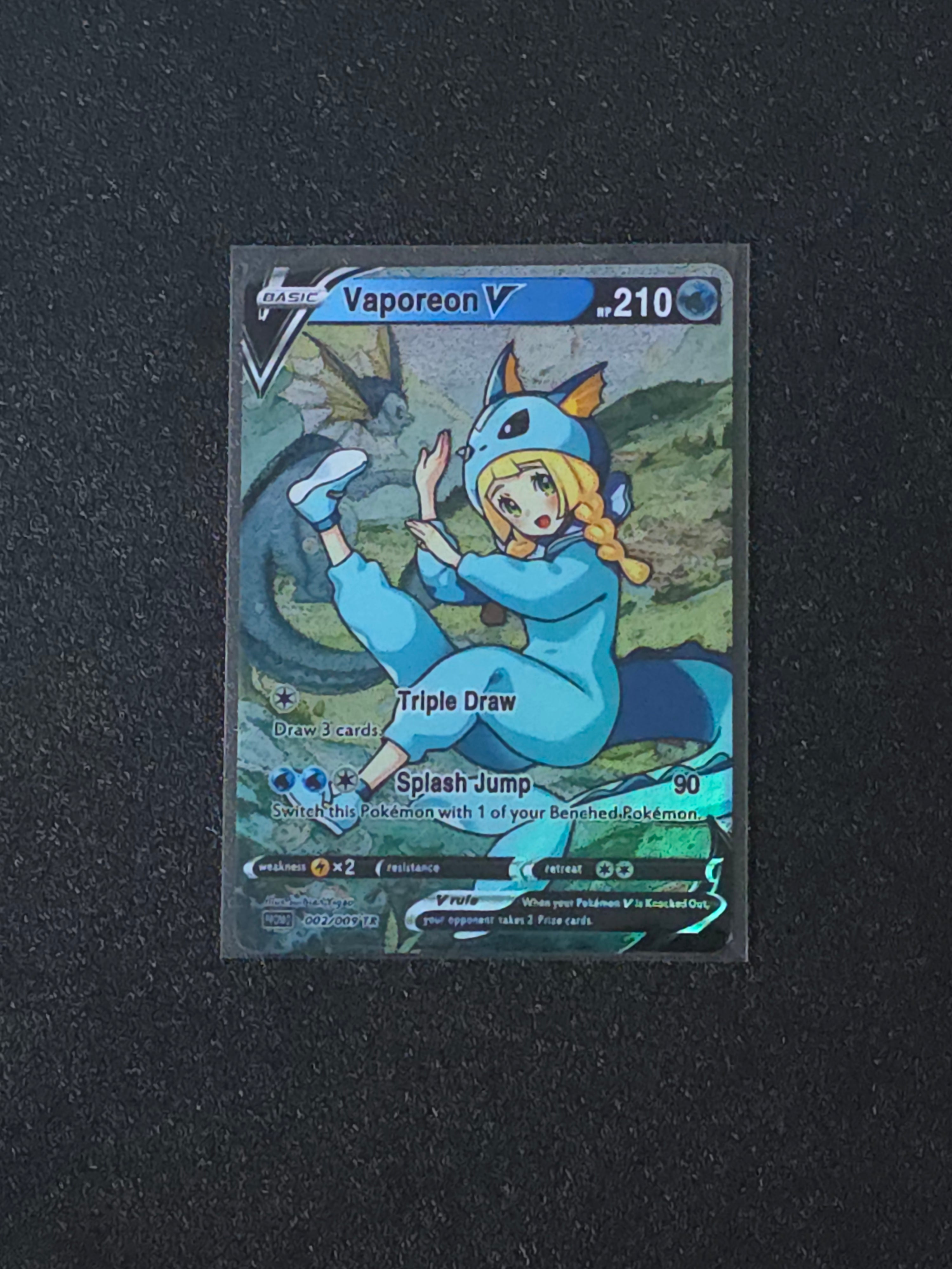 Vaporeon Lillie Fan Art Pokemon Card PTL 645