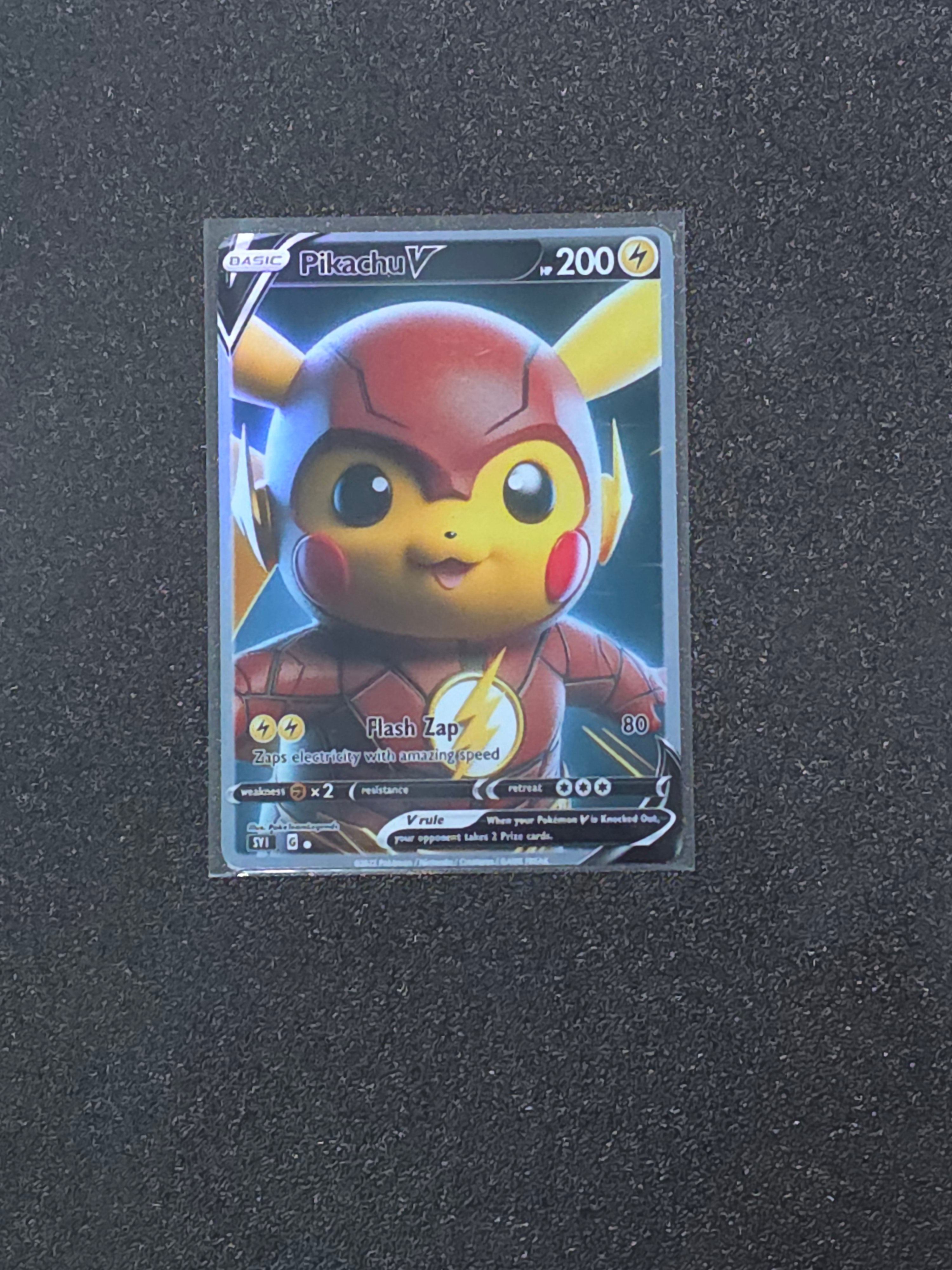 Flash Pikachu Fan Art Pokemon Card PTL 786