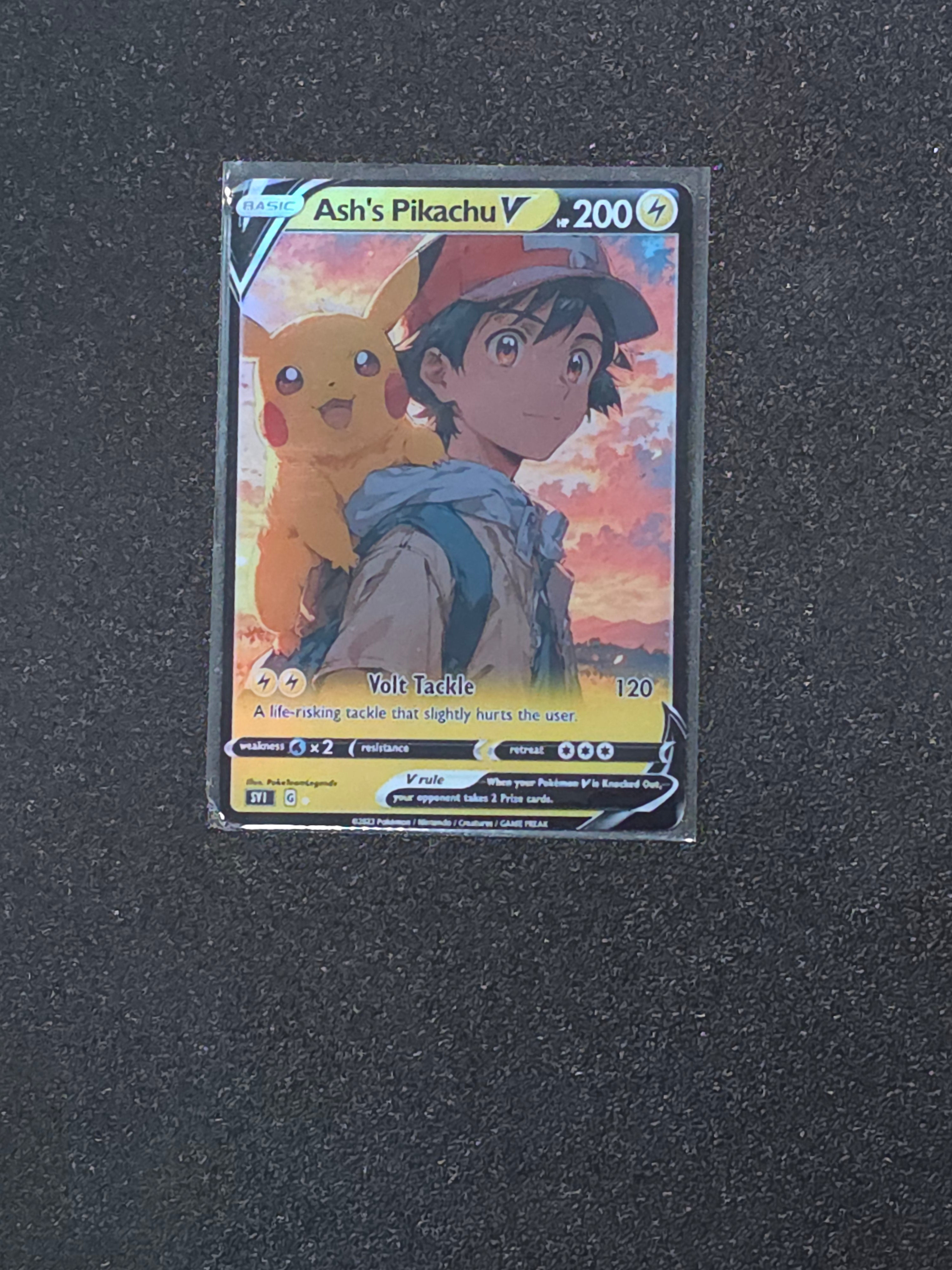 Ash's Pikachu Fan Art Pokemon Card PTL 790