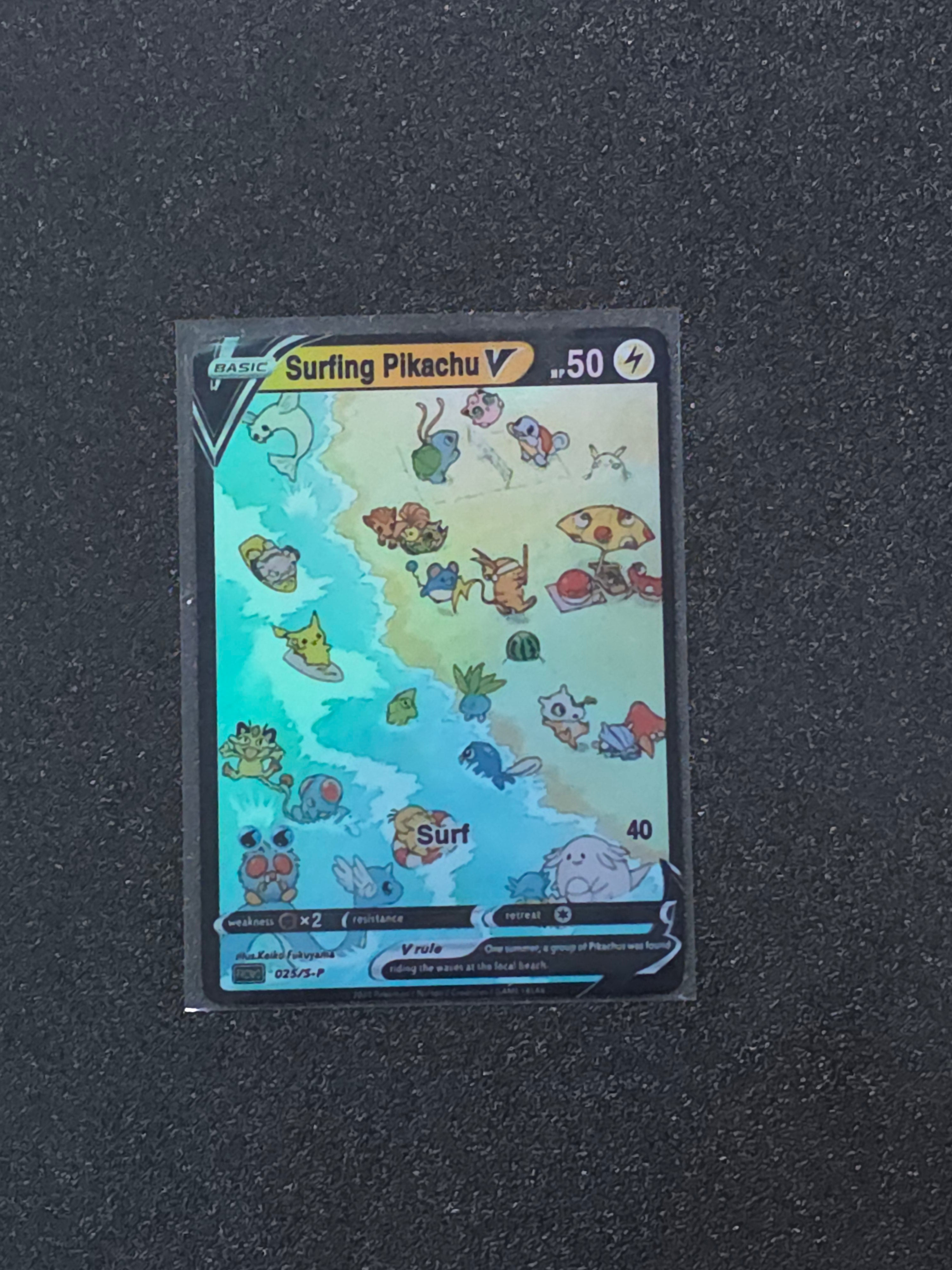 Surfing Pikachu Fan Art Pokemon Card PTL 799