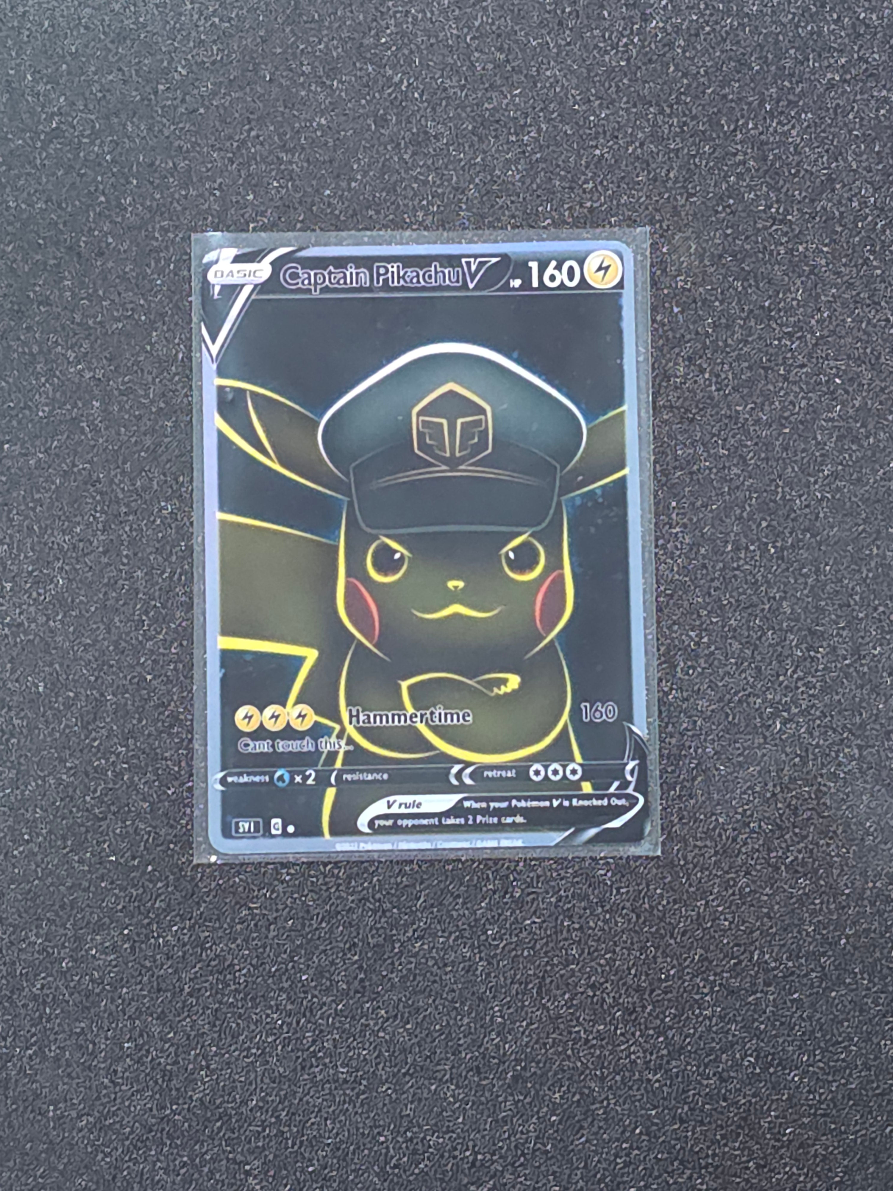 Captian Pikachu Fan Art Pokemon Card PTL 817
