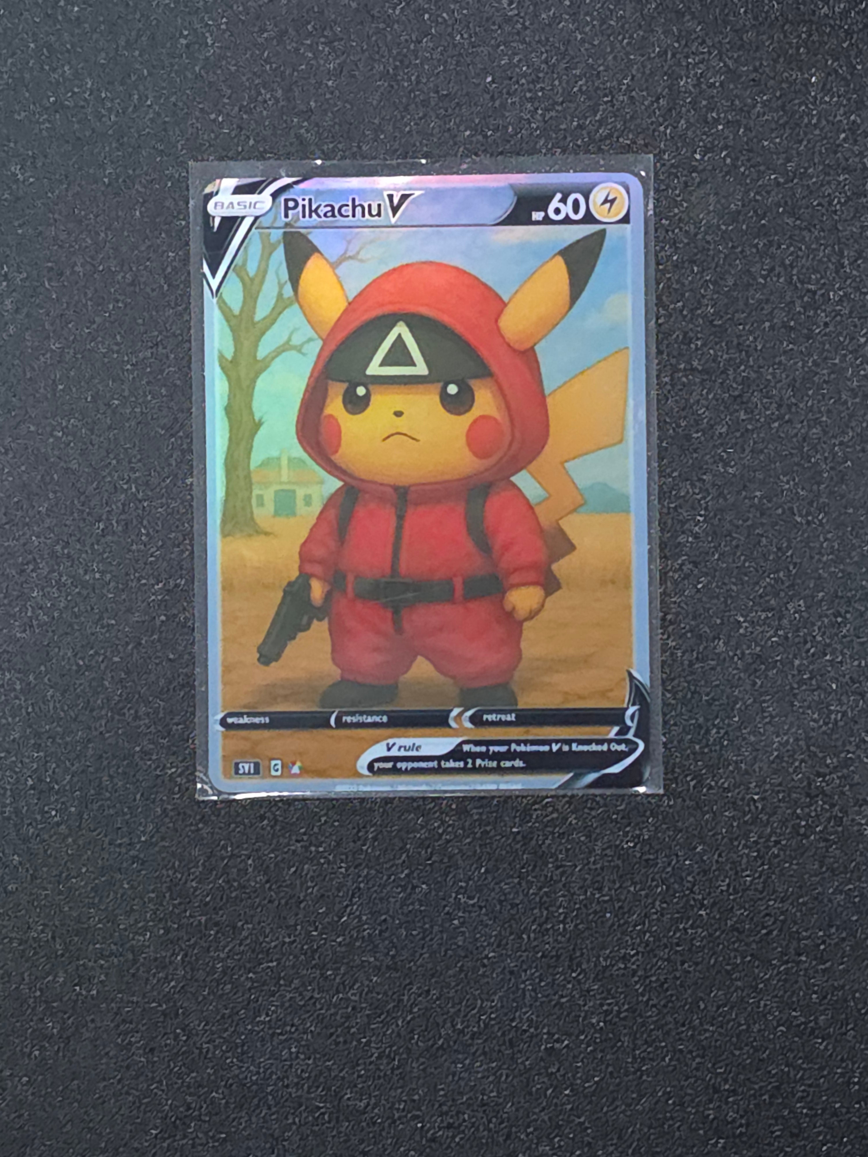 Squid Game Pikachu Fan Art Pokemon Card PTL 837