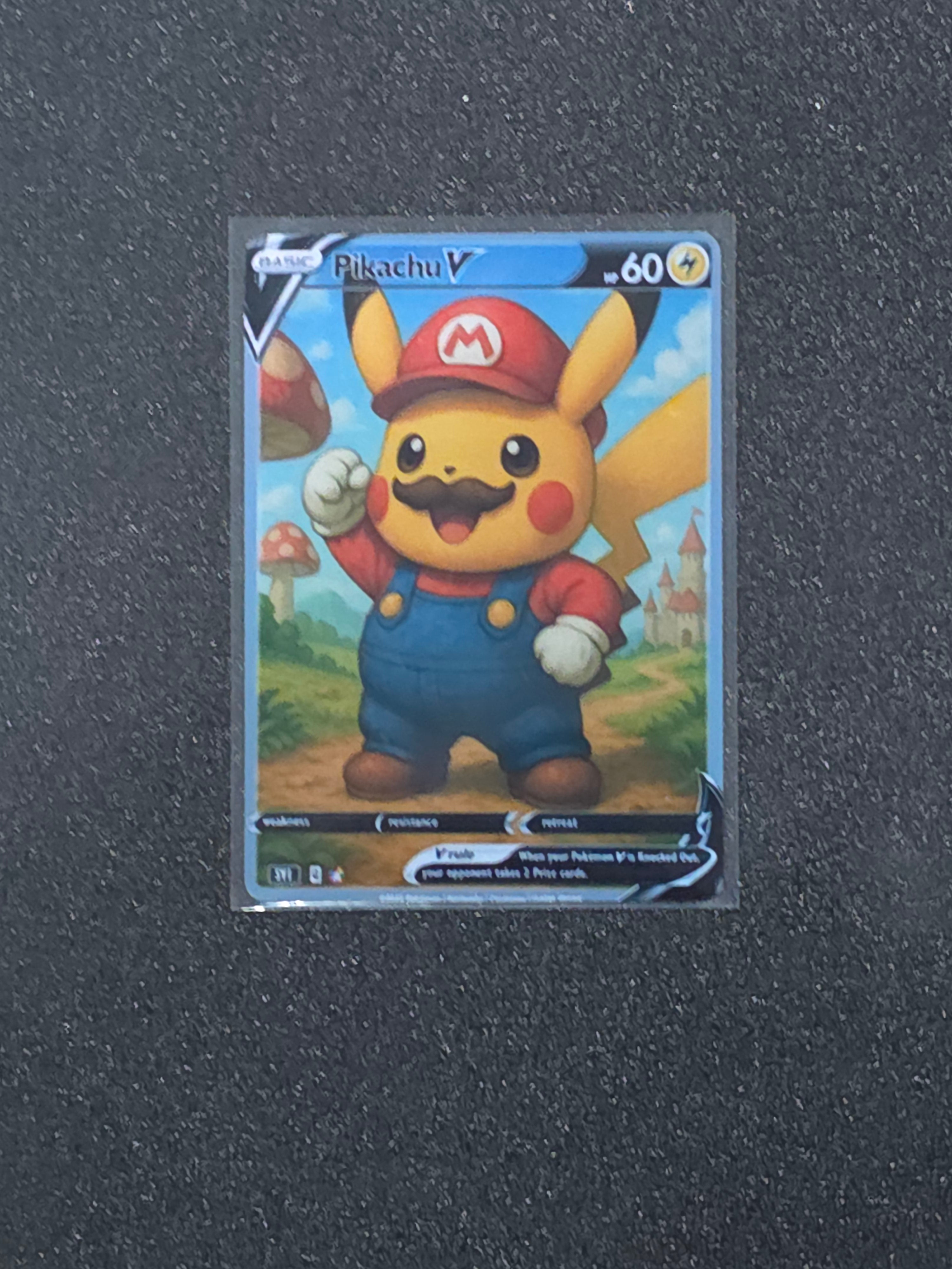 Mario Pikachu Fan Art Pokemon Card PTL 841
