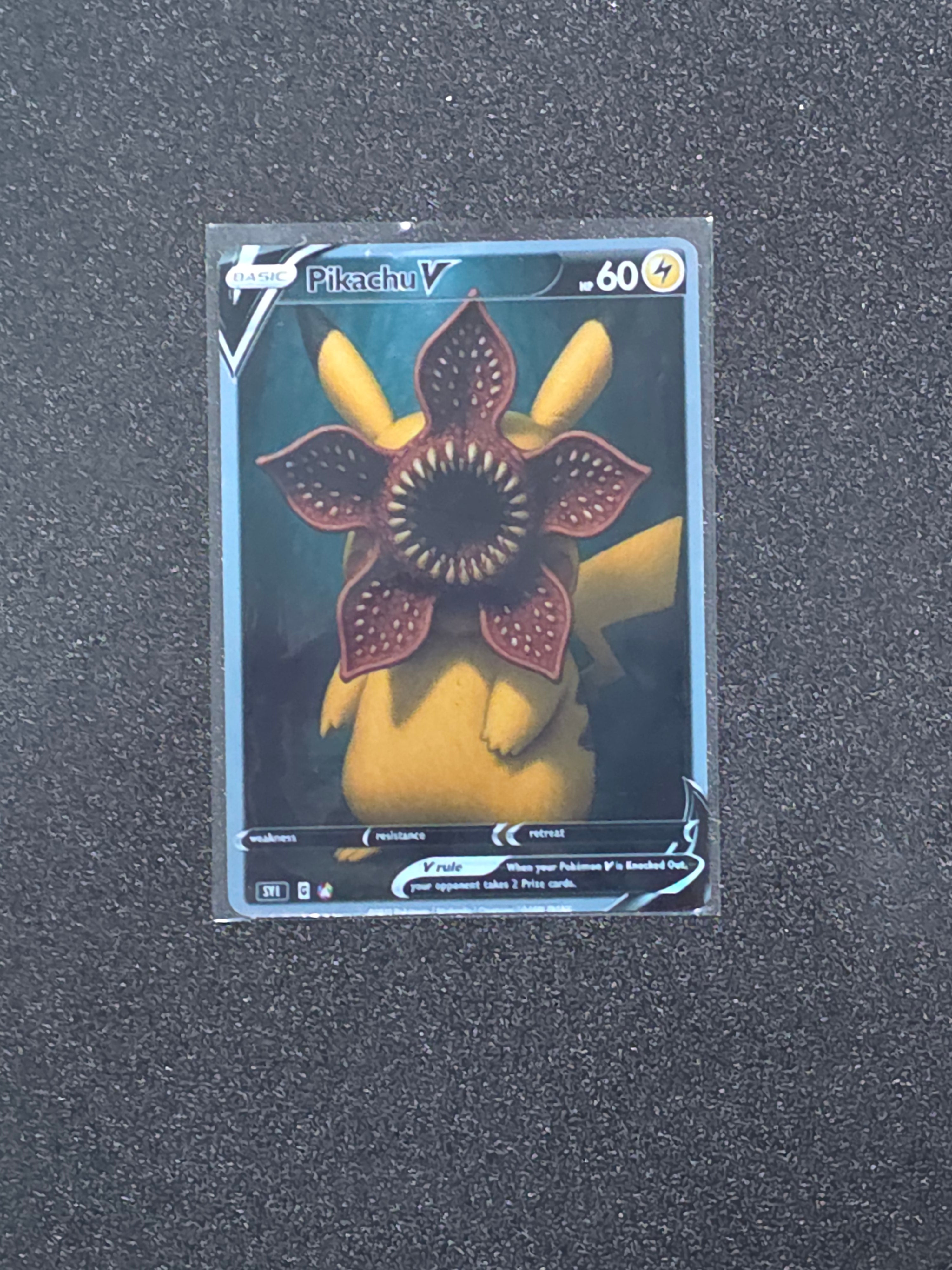 Stranger Things Pikachu Fan Art Pokemon Card PTL 842