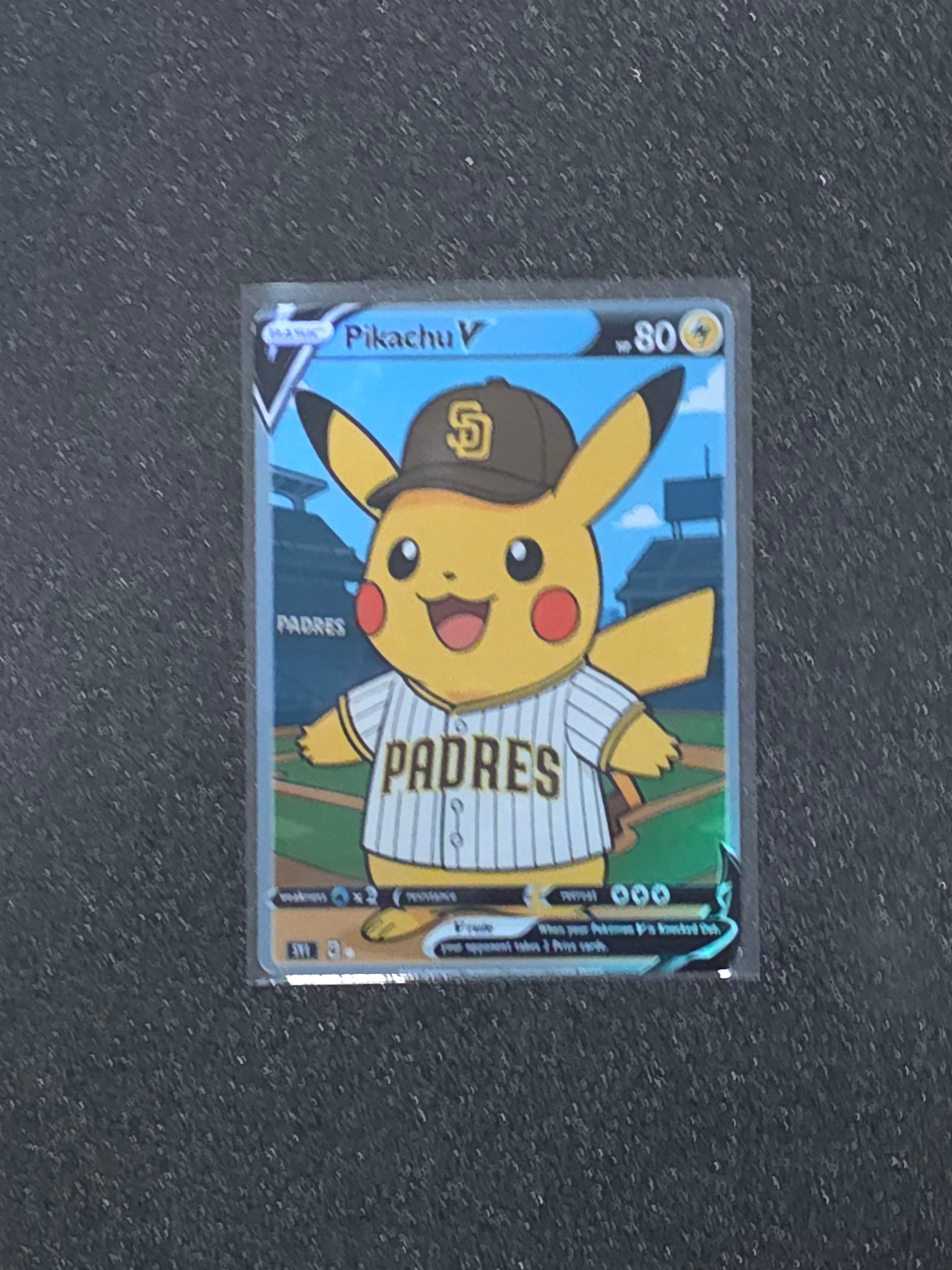 San Diego Padres Pikachu Fan Art Pokemon Card PTL 843