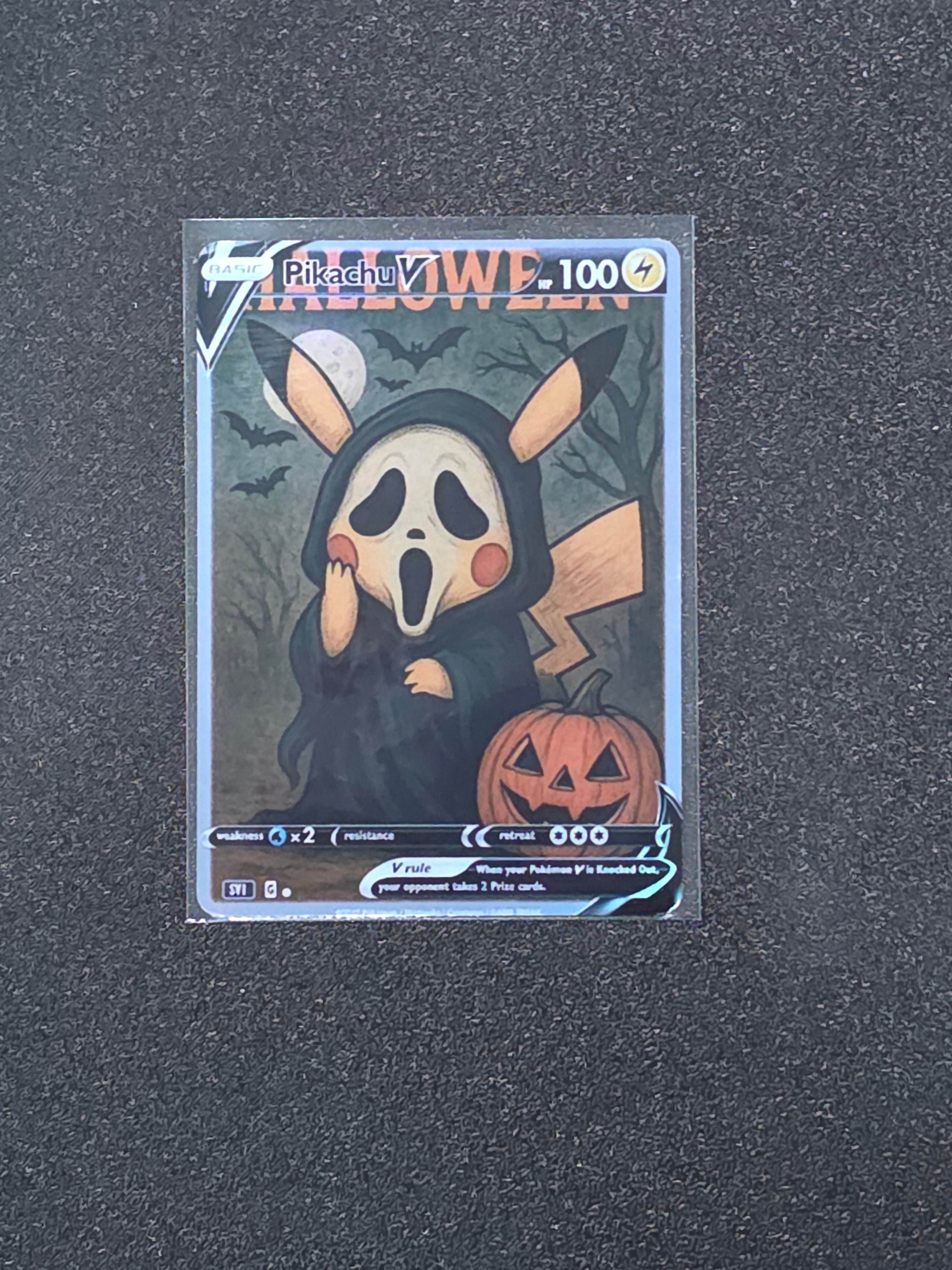 Ghost Face Pikachu Fan Art Pokemon Card PTL 845