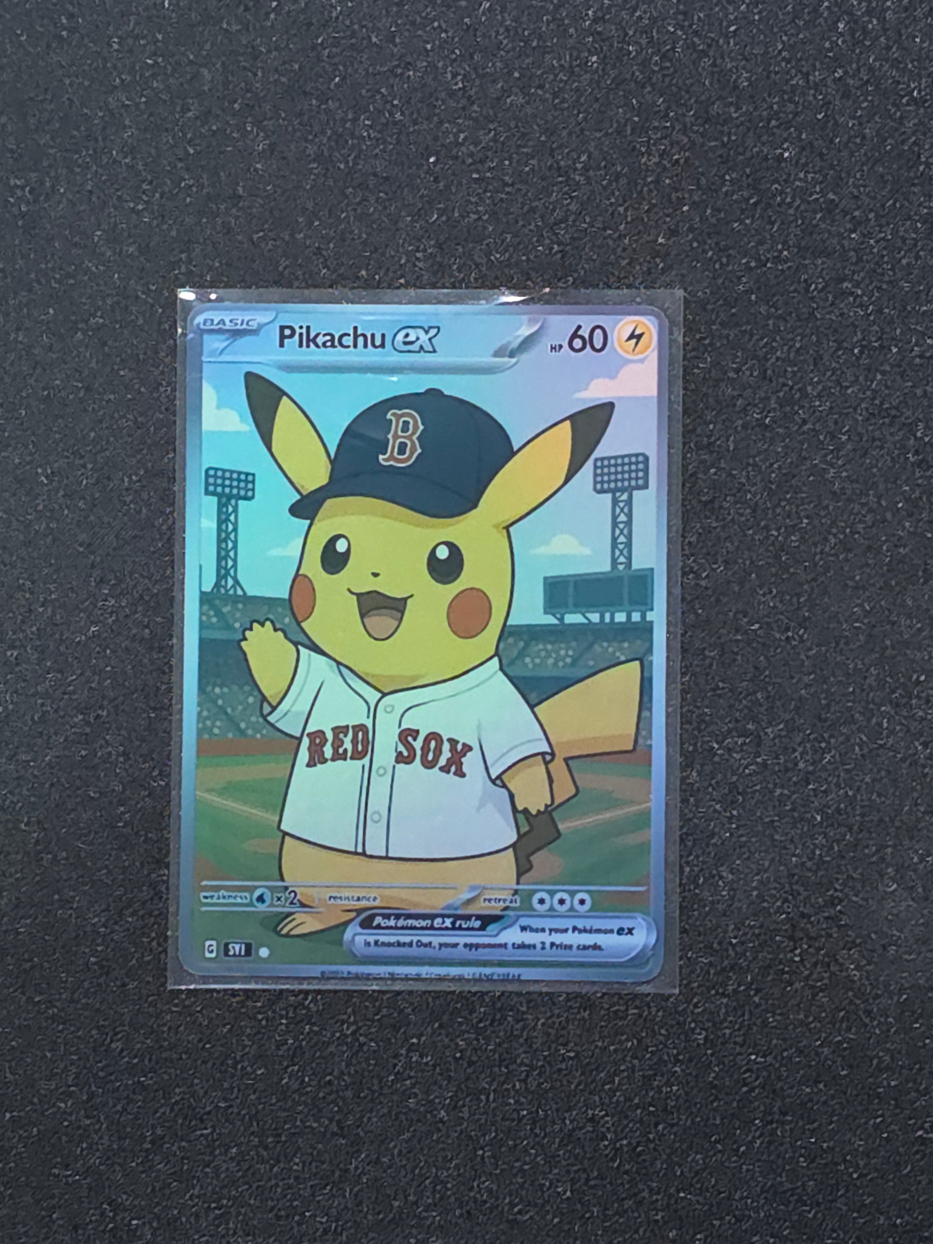 Boston Red Sox Pikachu Fan Art Pokemon Card PTL 863