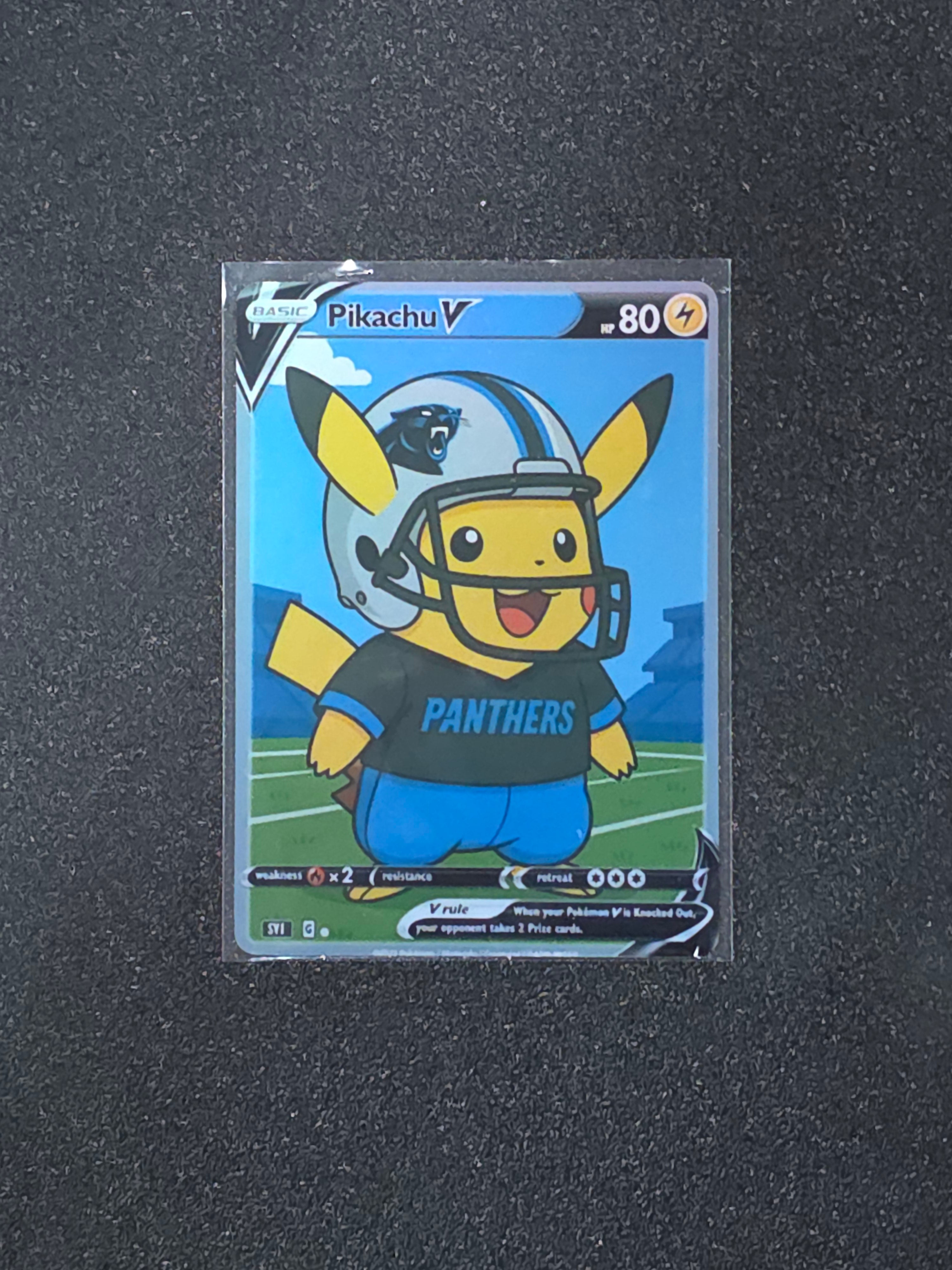 Carolina Panthers Pikachu Fan Art Pokemon Card PTL 864