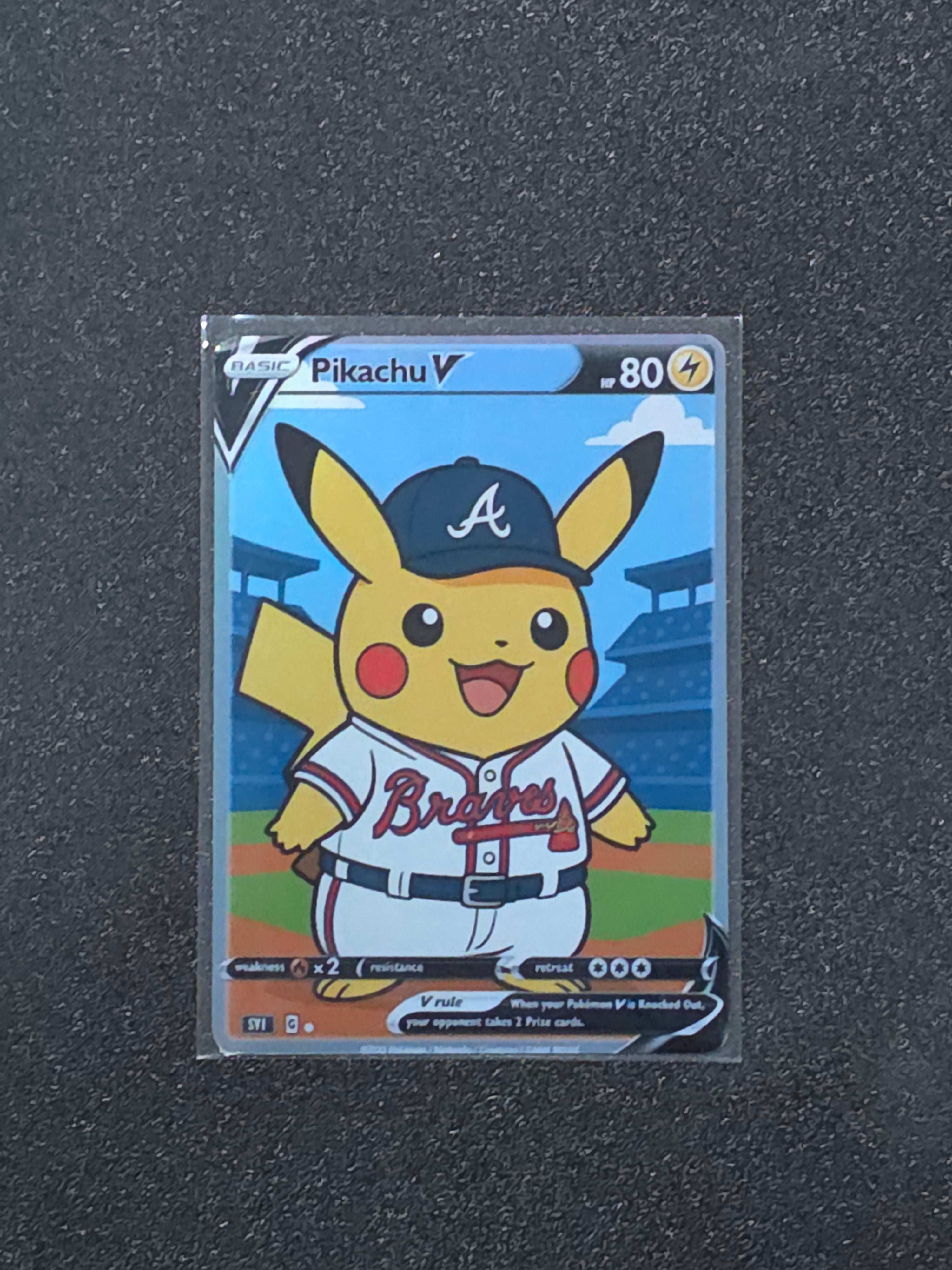 Atlanta Braves Pikachu Fan Art Pokemon Card PTL 868
