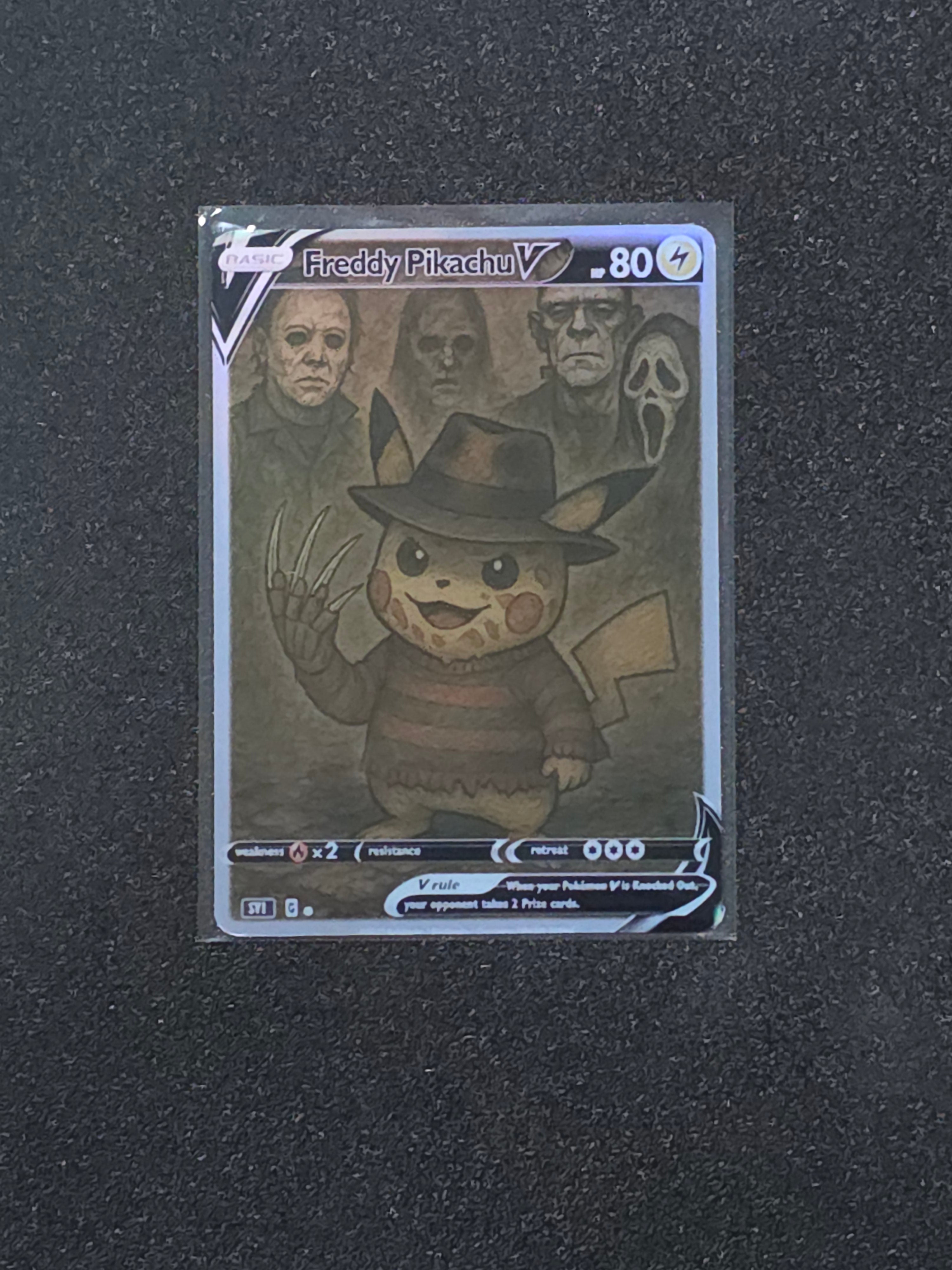 Freddy Pikachu Fan Art Pokemon Card PTL 858