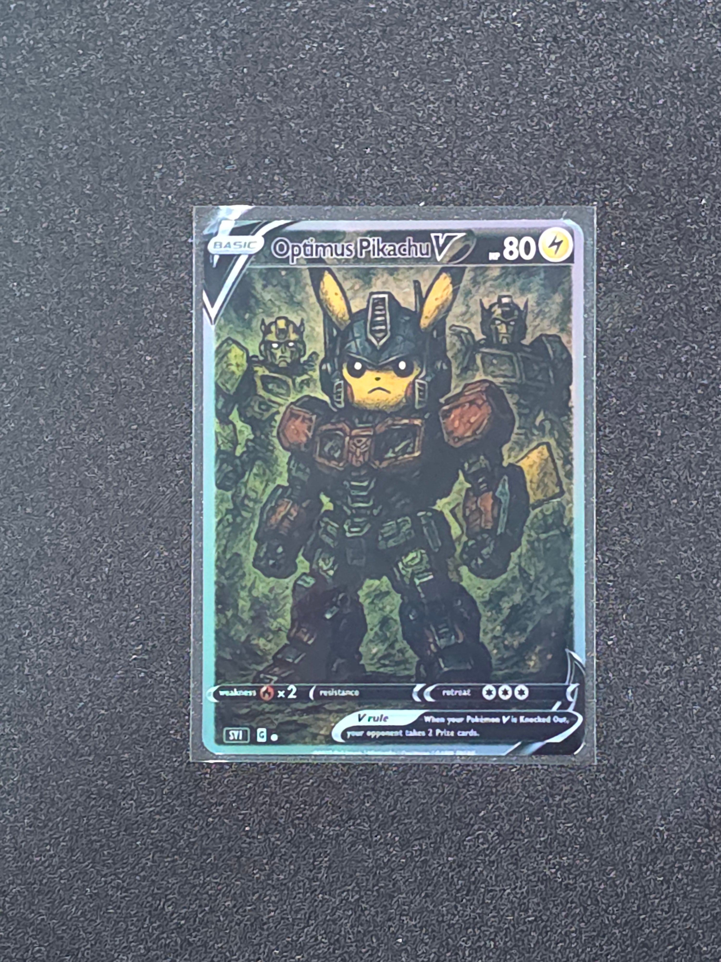 Optimus Prime Pikachu Fan Art Pokemon Card PTL 869