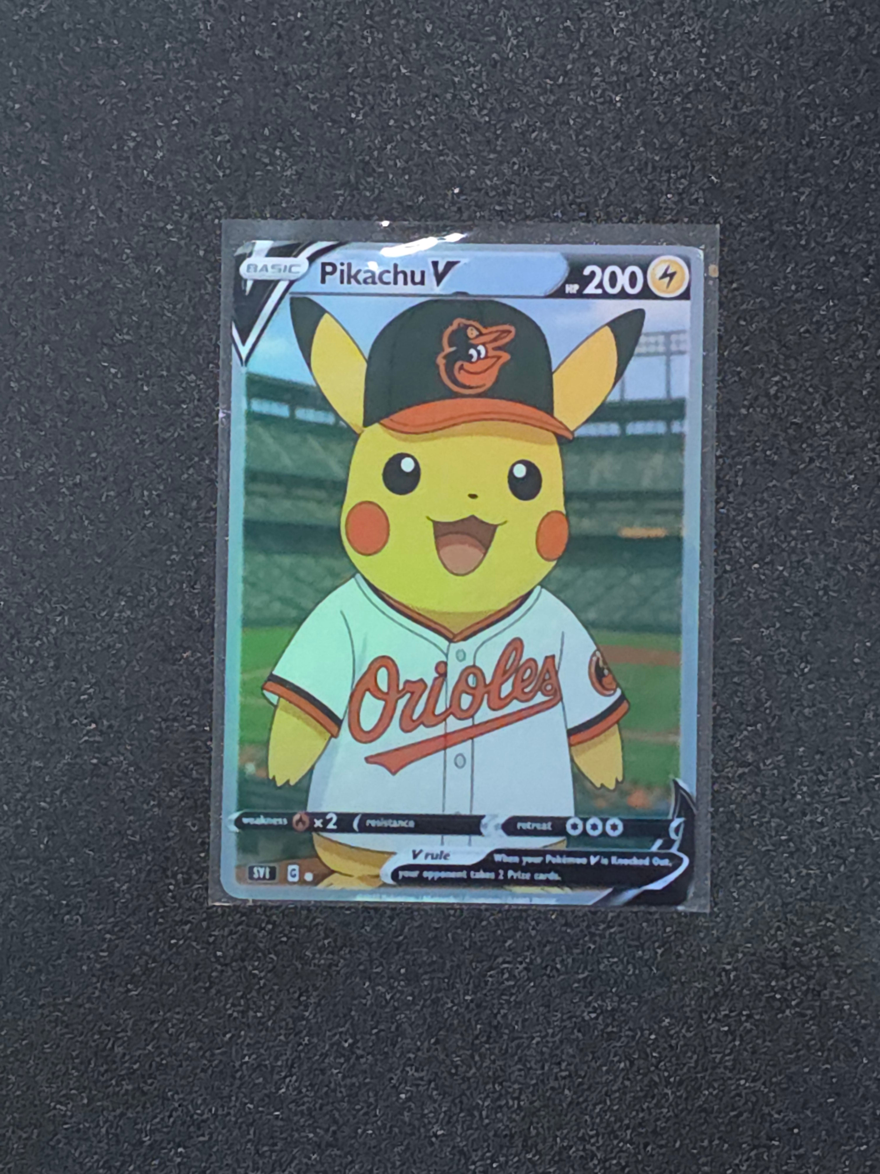 Baltimore Orioles Pikachu Fan Art Pokemon Card PTL 871