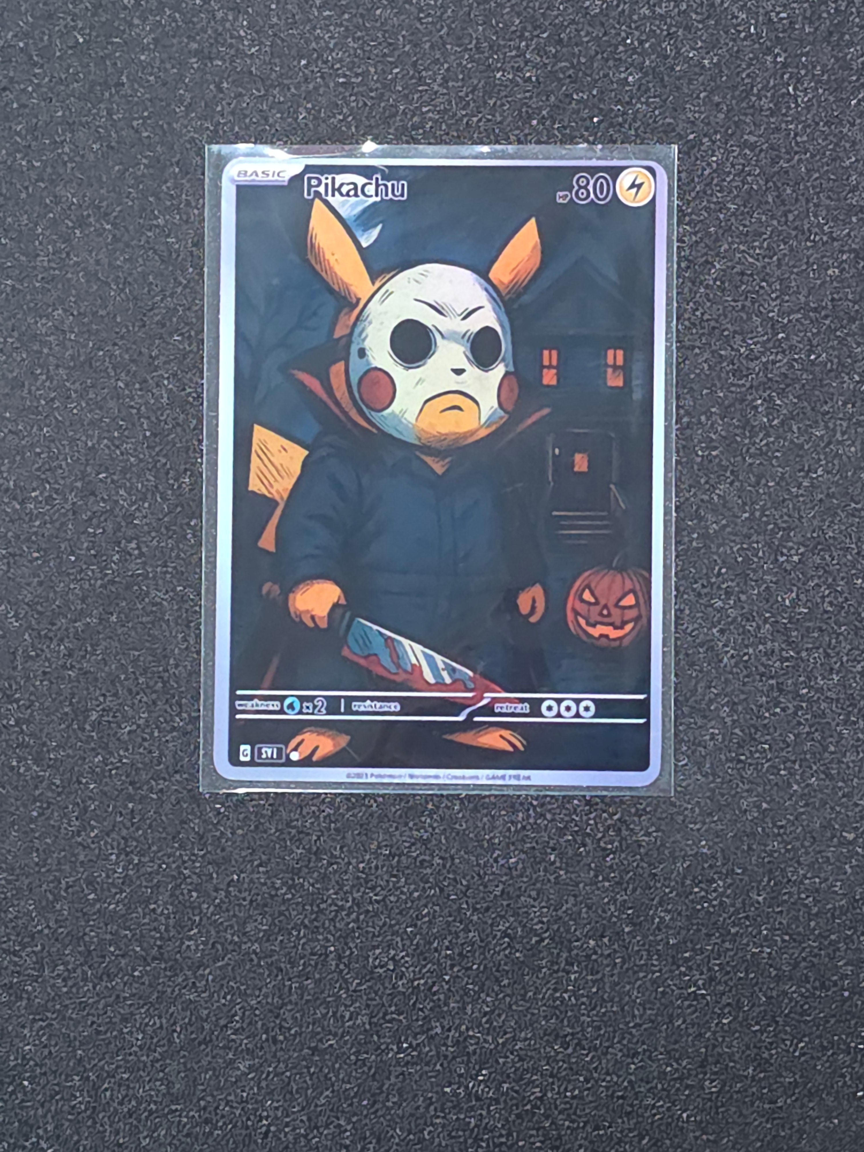 Michael Meyers Pikachu Fan Art Pokemon Card PTL 874