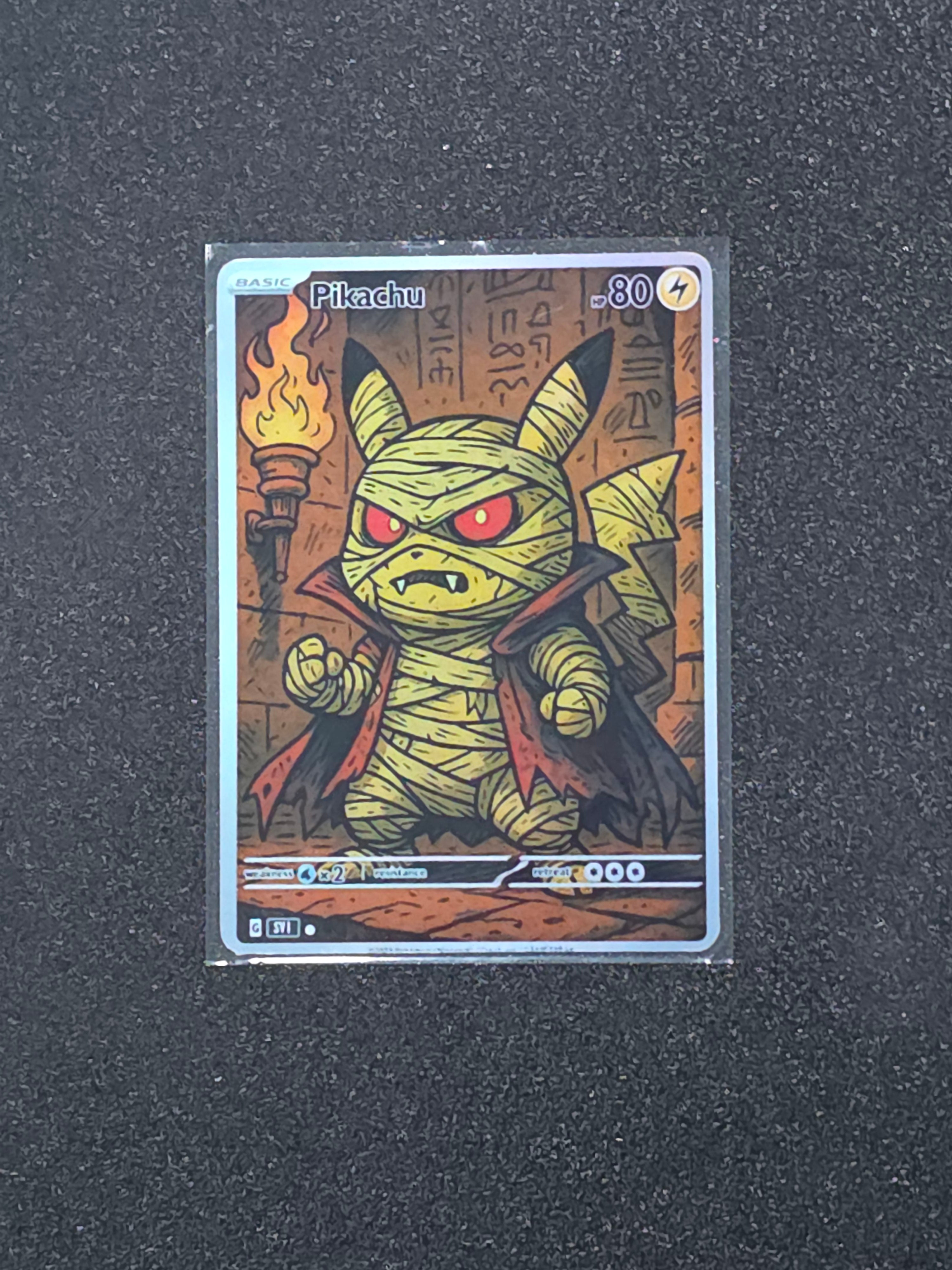 Mummy Pikachu Fan Art Pokemon Card PTL 875