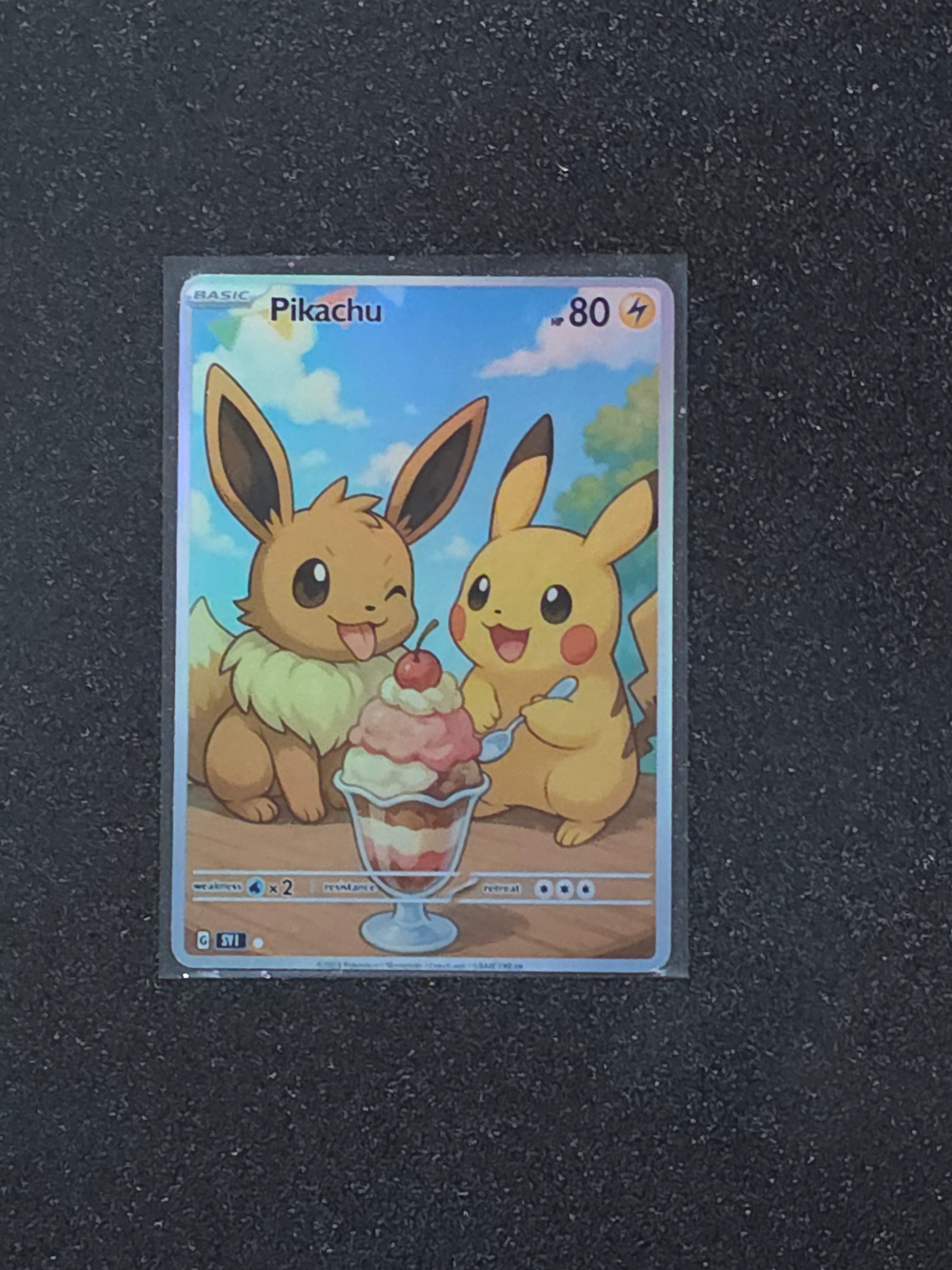 Eevee Pikachu Fan Art Pokemon Card PTL 878