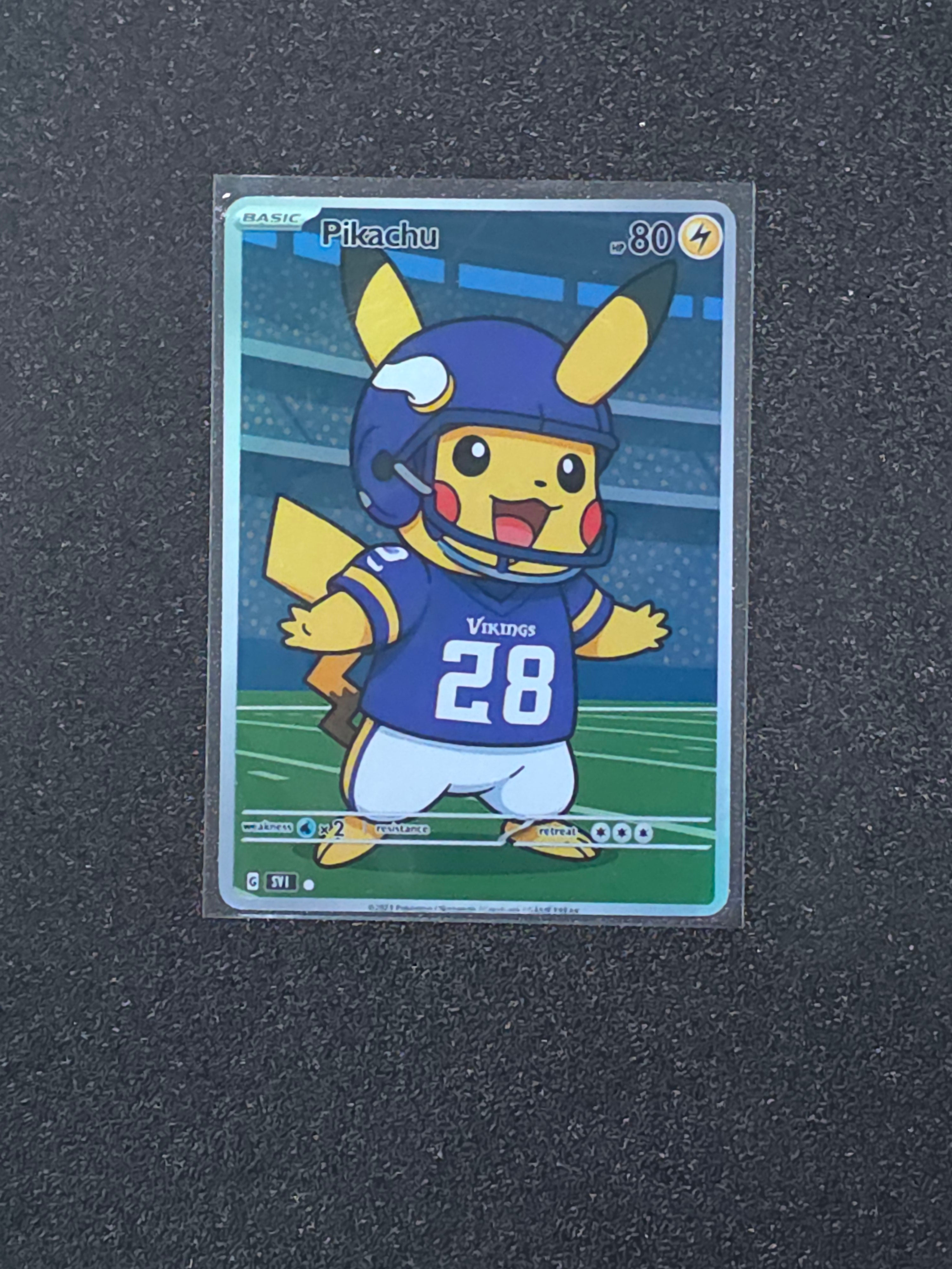 Minnesota Vikings Pikachu Fan Art Pokemon Card PTL 881