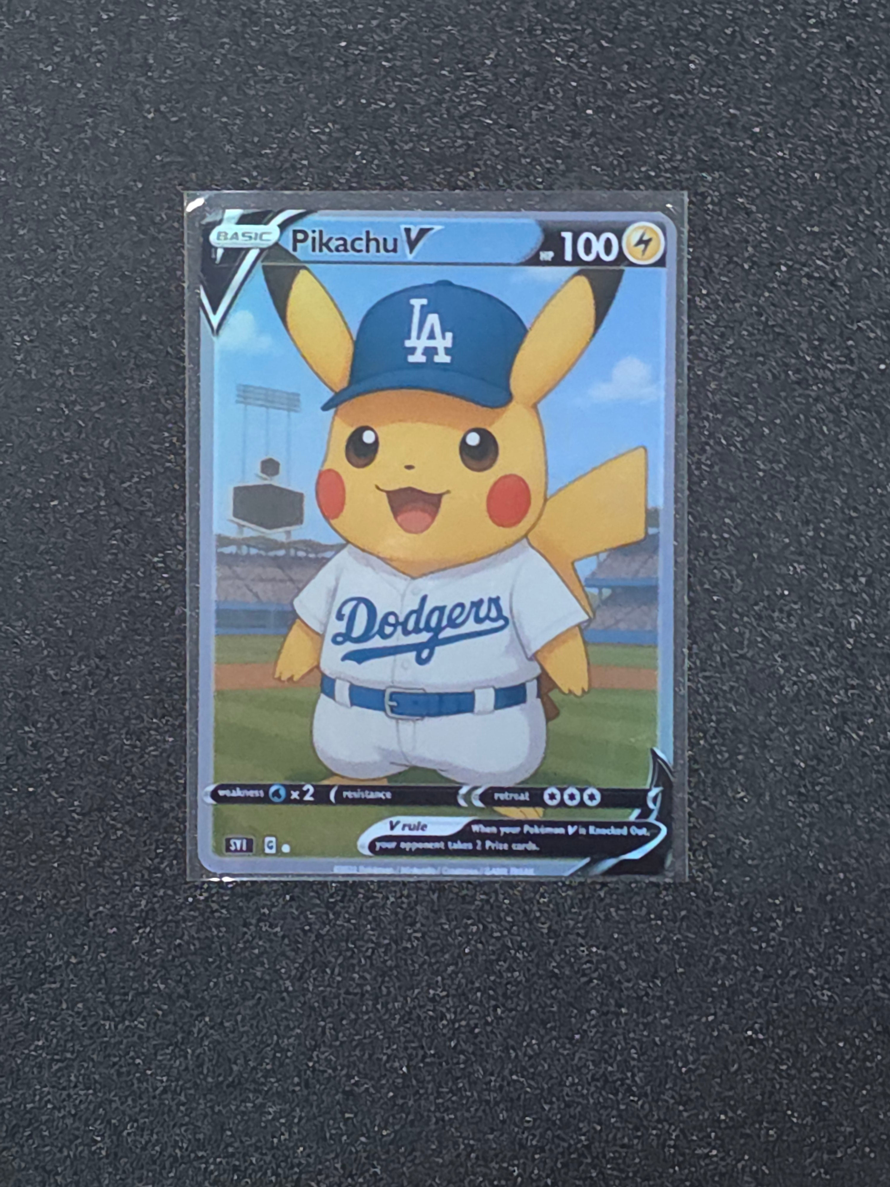 LA Dodgers Pikachu Fan Art Pokemon Card PTL 897