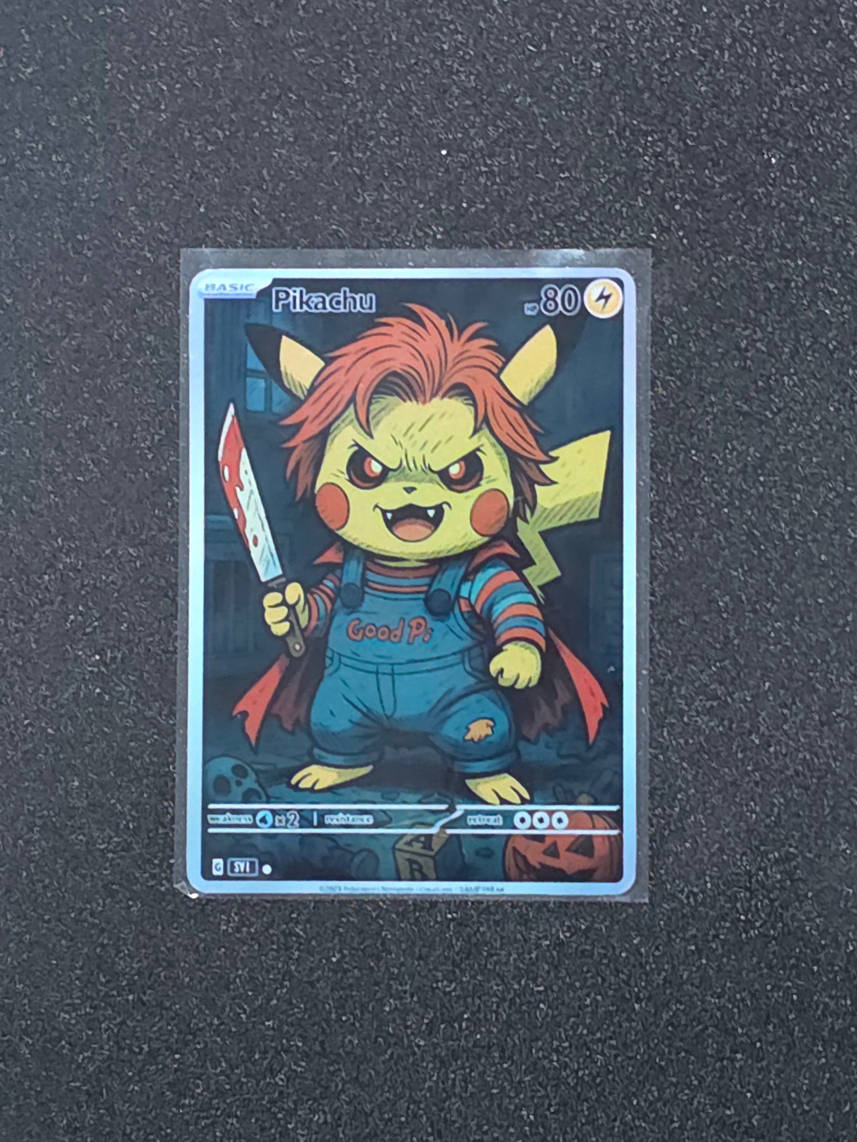 Chucky Pikachu Fan Art Pokemon Card PTL 907