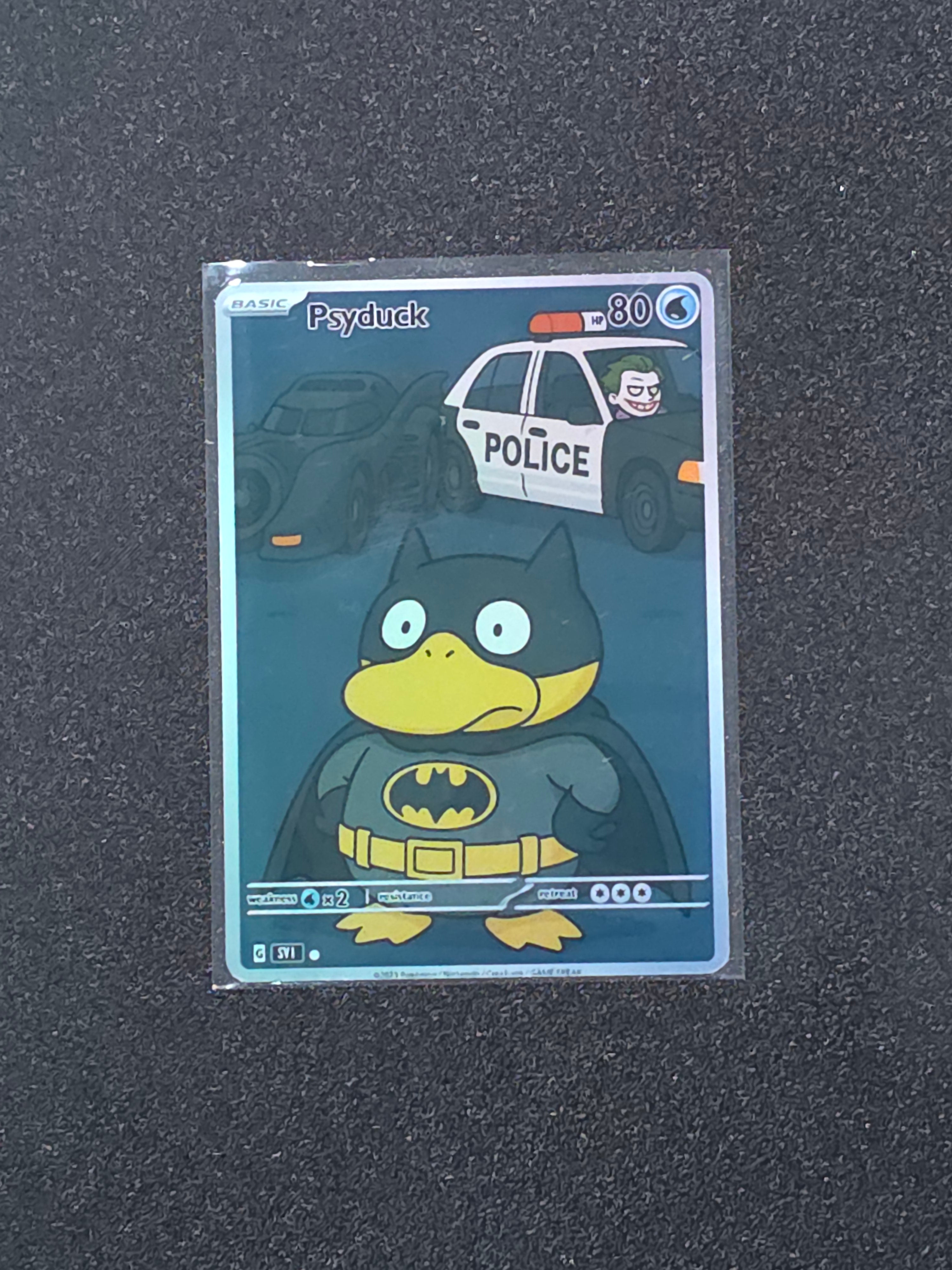 Psyduck Batman Fan Art Pokemon Card PTL 908