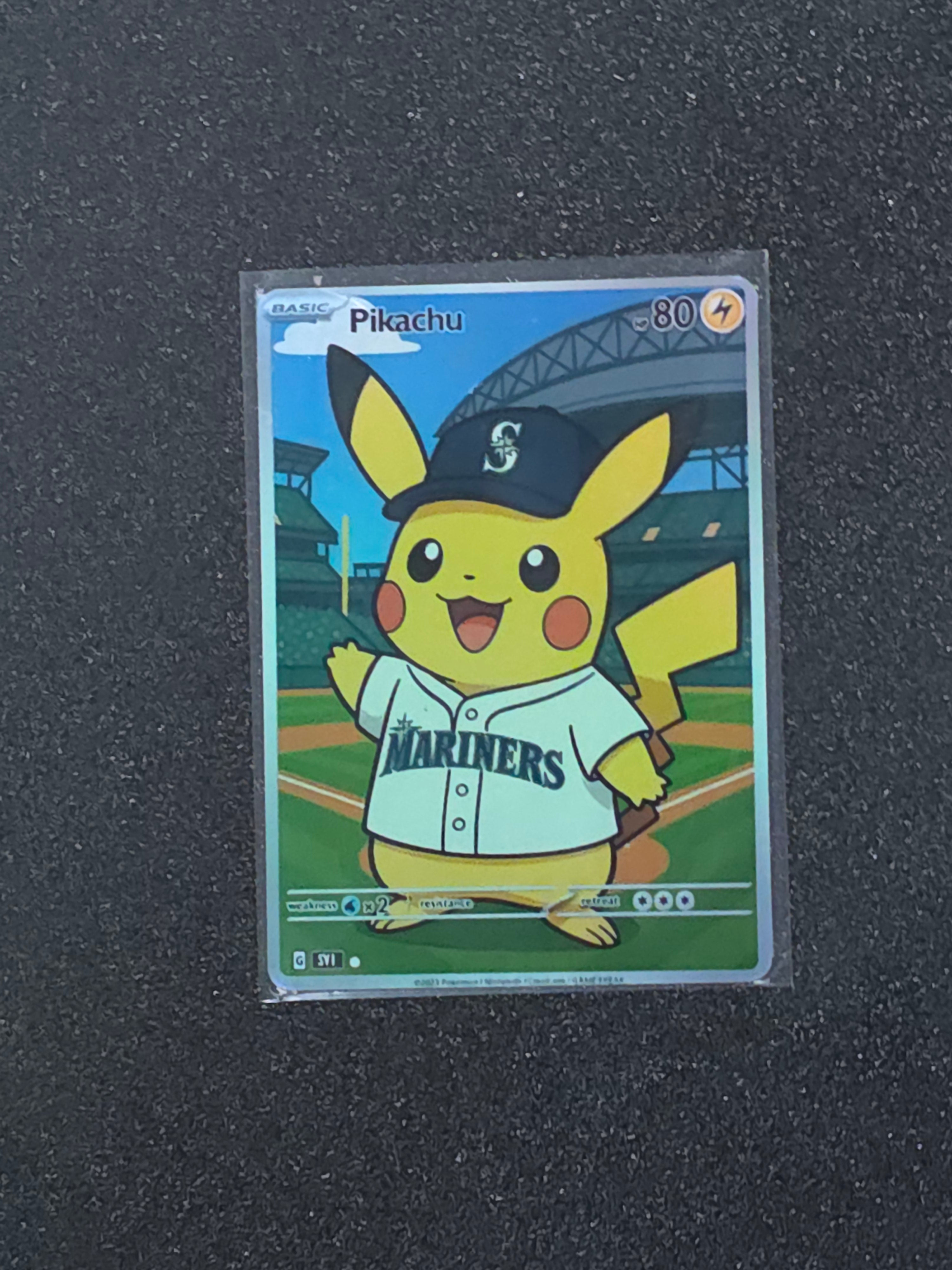Seattle Mariners Pikachu Fan Art Pokemon Card PTL 909