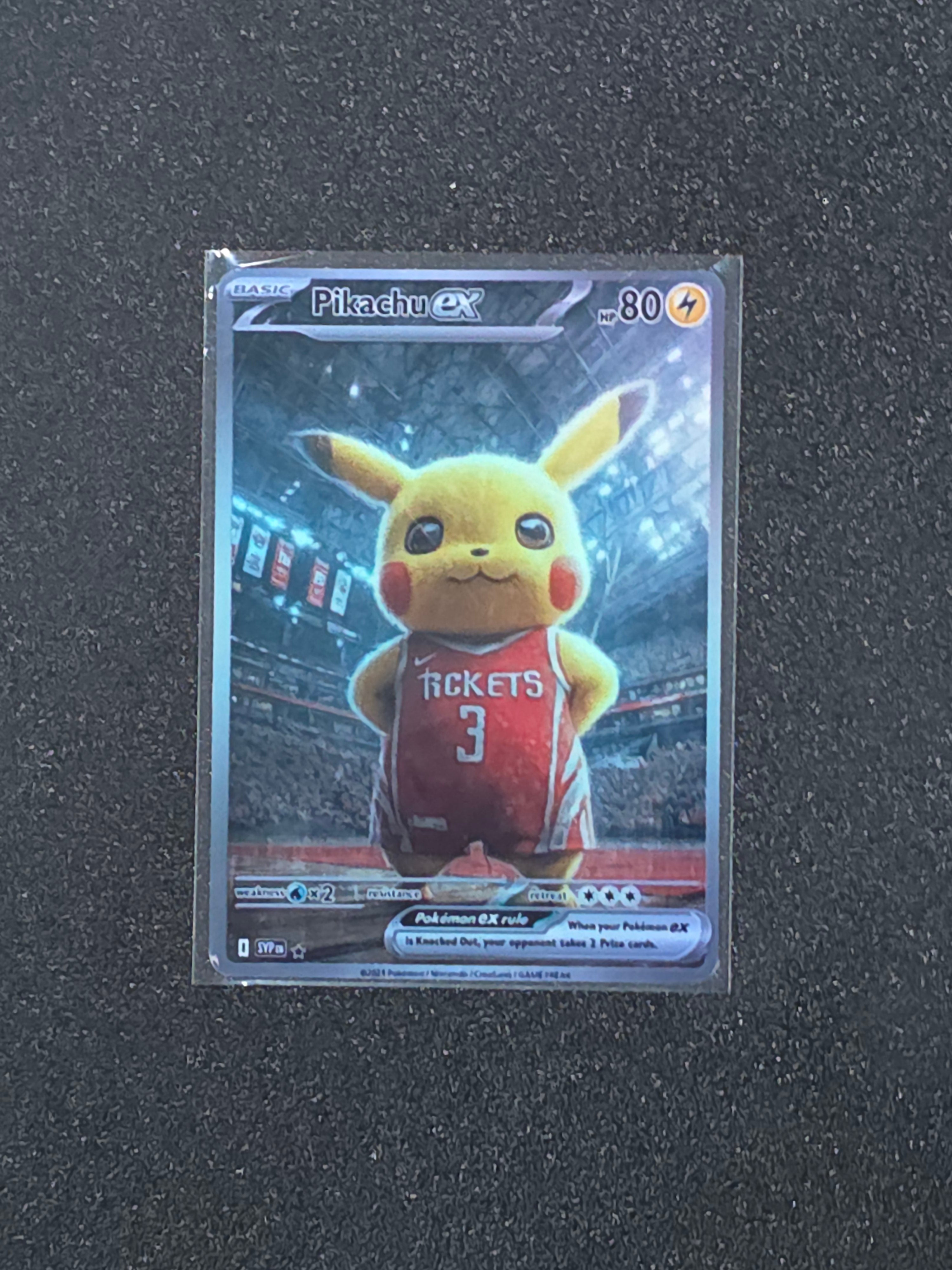 Houston Rockets Pikachu Fan Art Pokemon Card PTL 913
