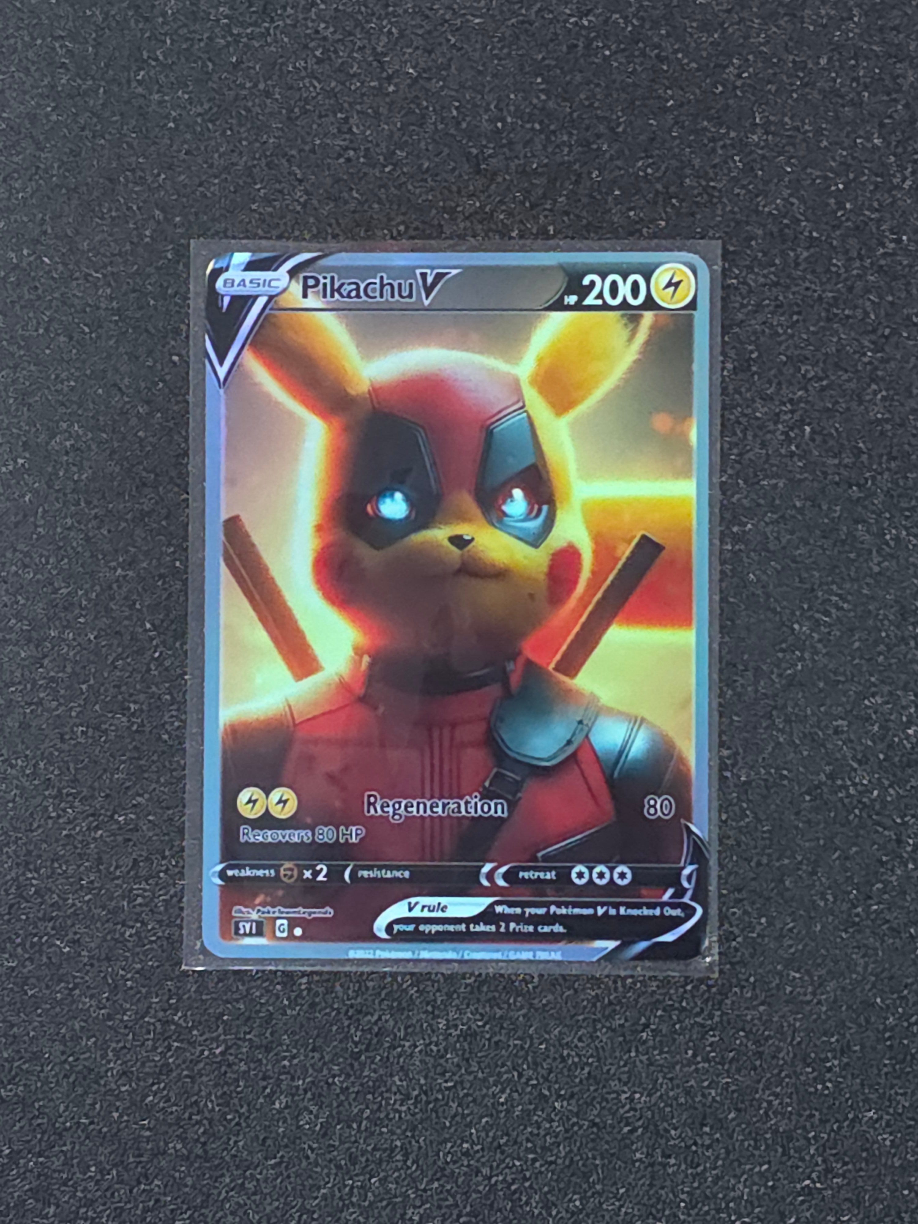 Deadpool Pikachu Fan Art Pokemon Card PTL 966