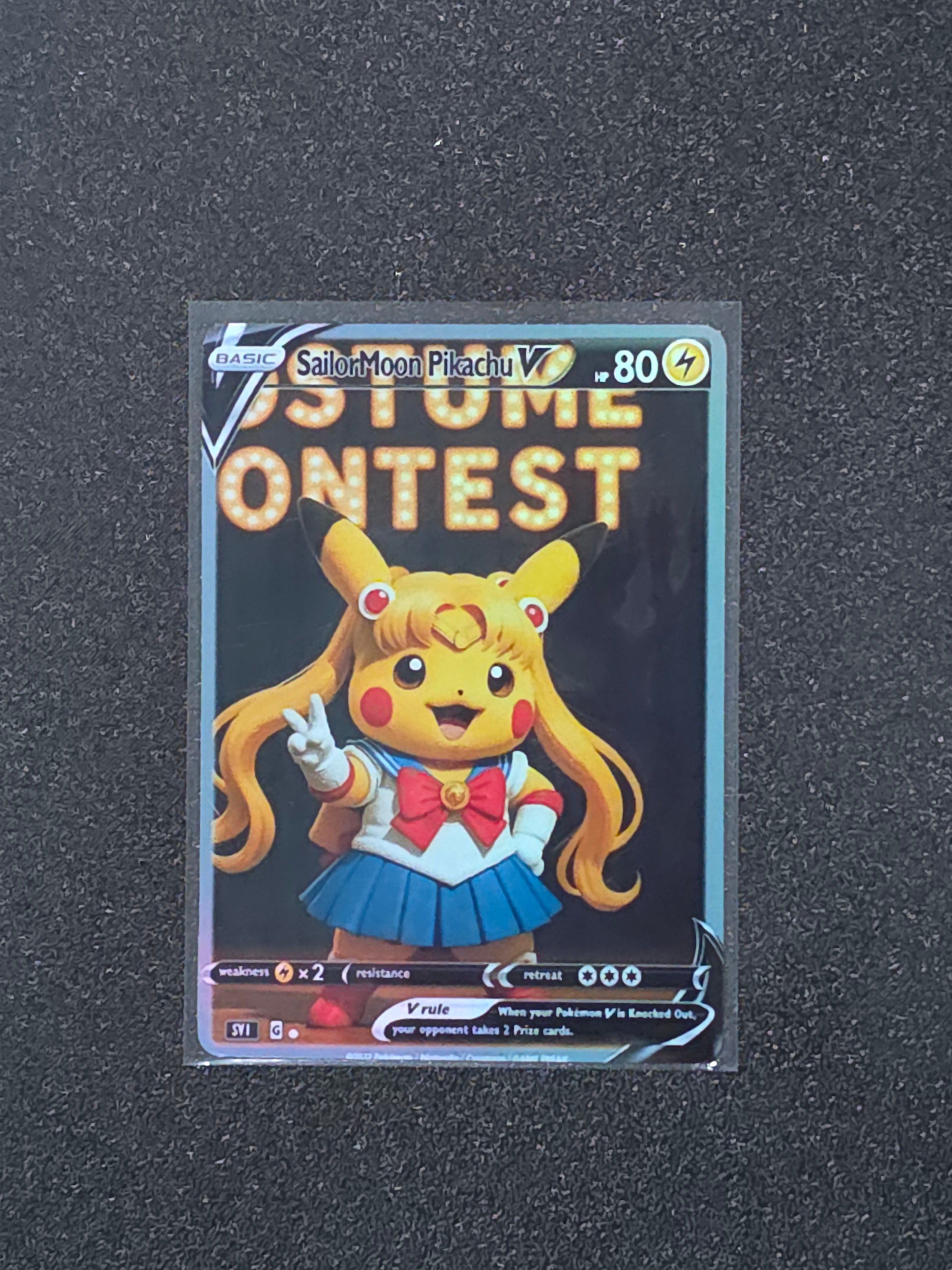 Sailor Moon Pikachu Fan Art Pokemon Card PTL 963