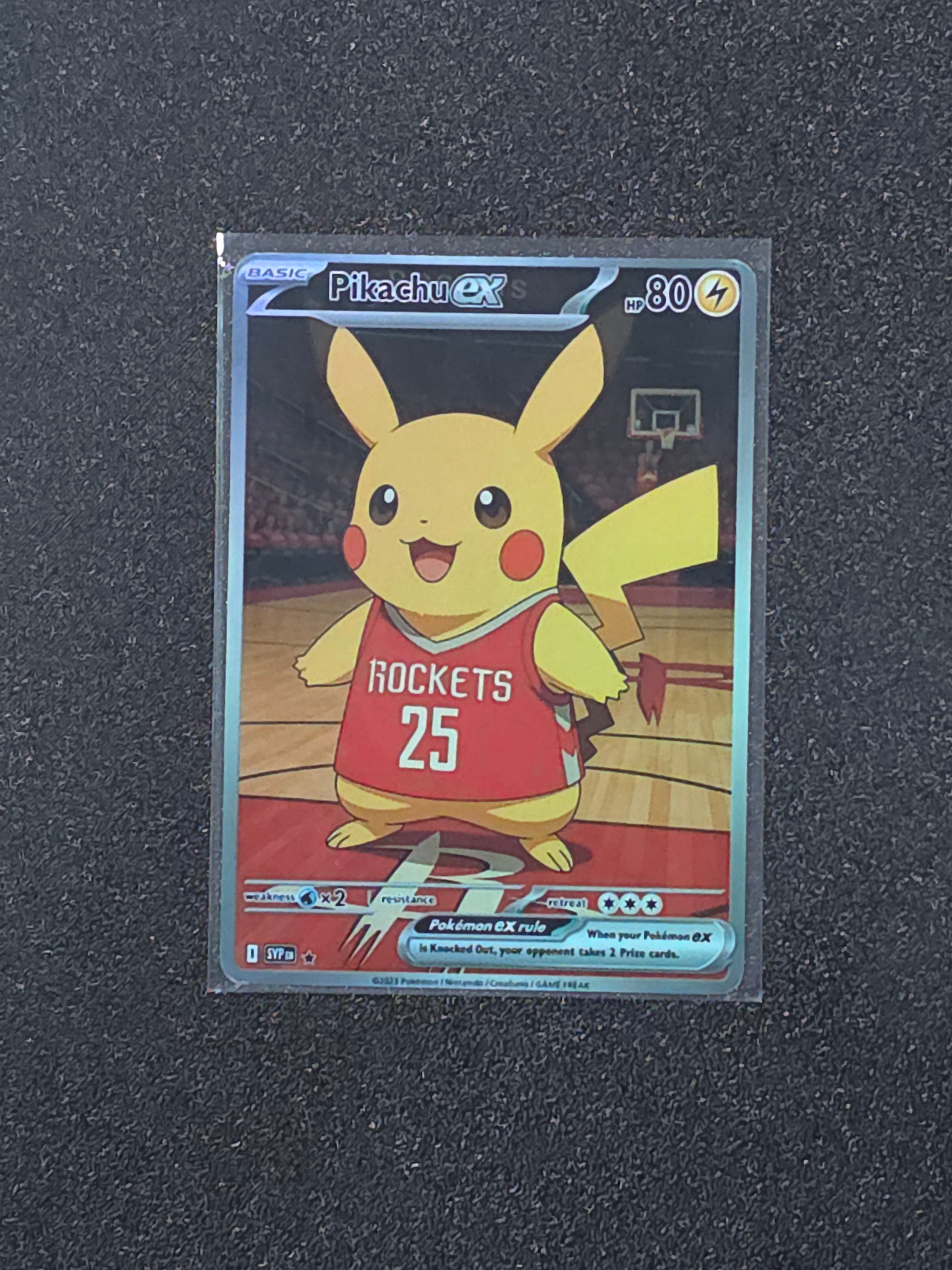 Houston Rockets Pikachu Fan Art Pokemon Card PTL 954