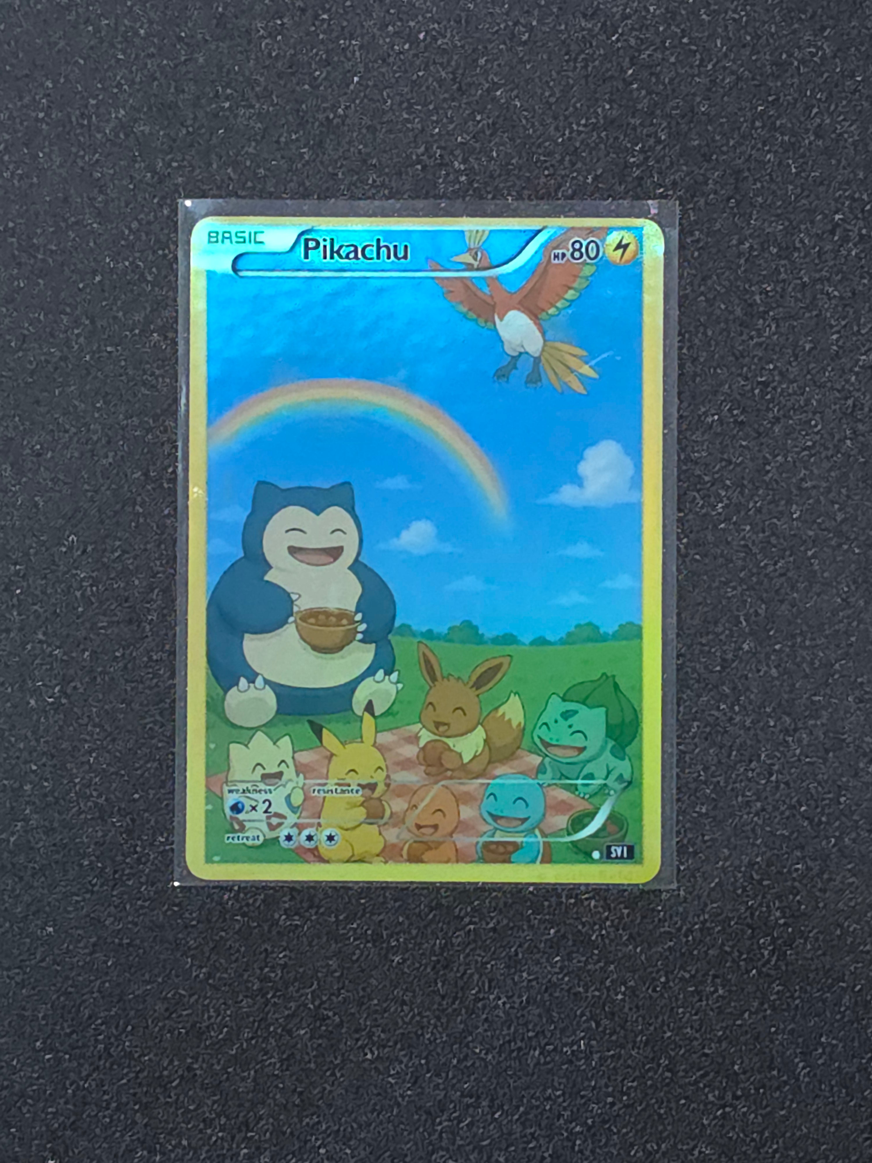 Snorlax Pikachu Eevee Fan Art Pokemon Card PTL 955