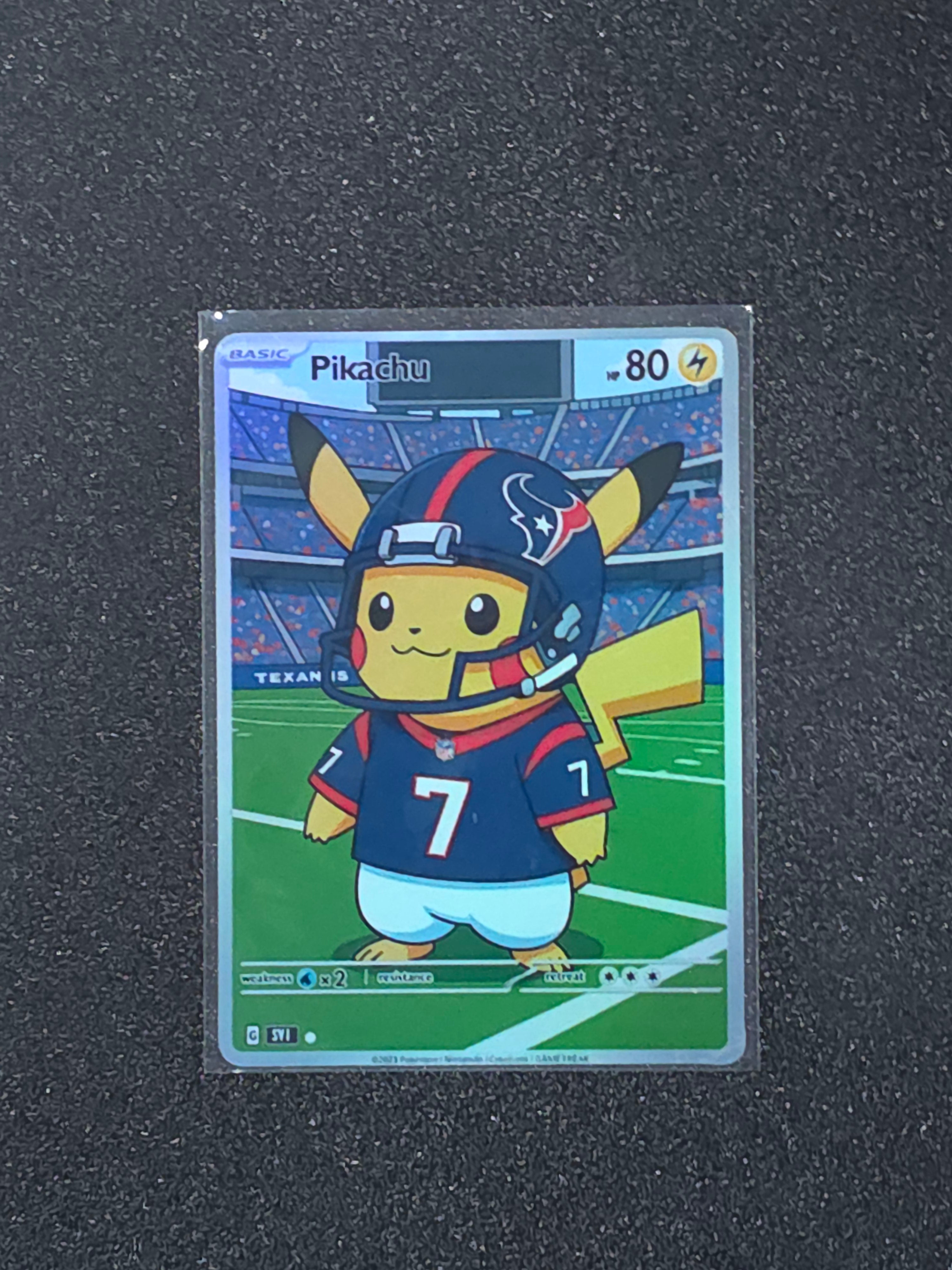 Houston Texans Pikachu Fan Art Pokemon Card PTL 978
