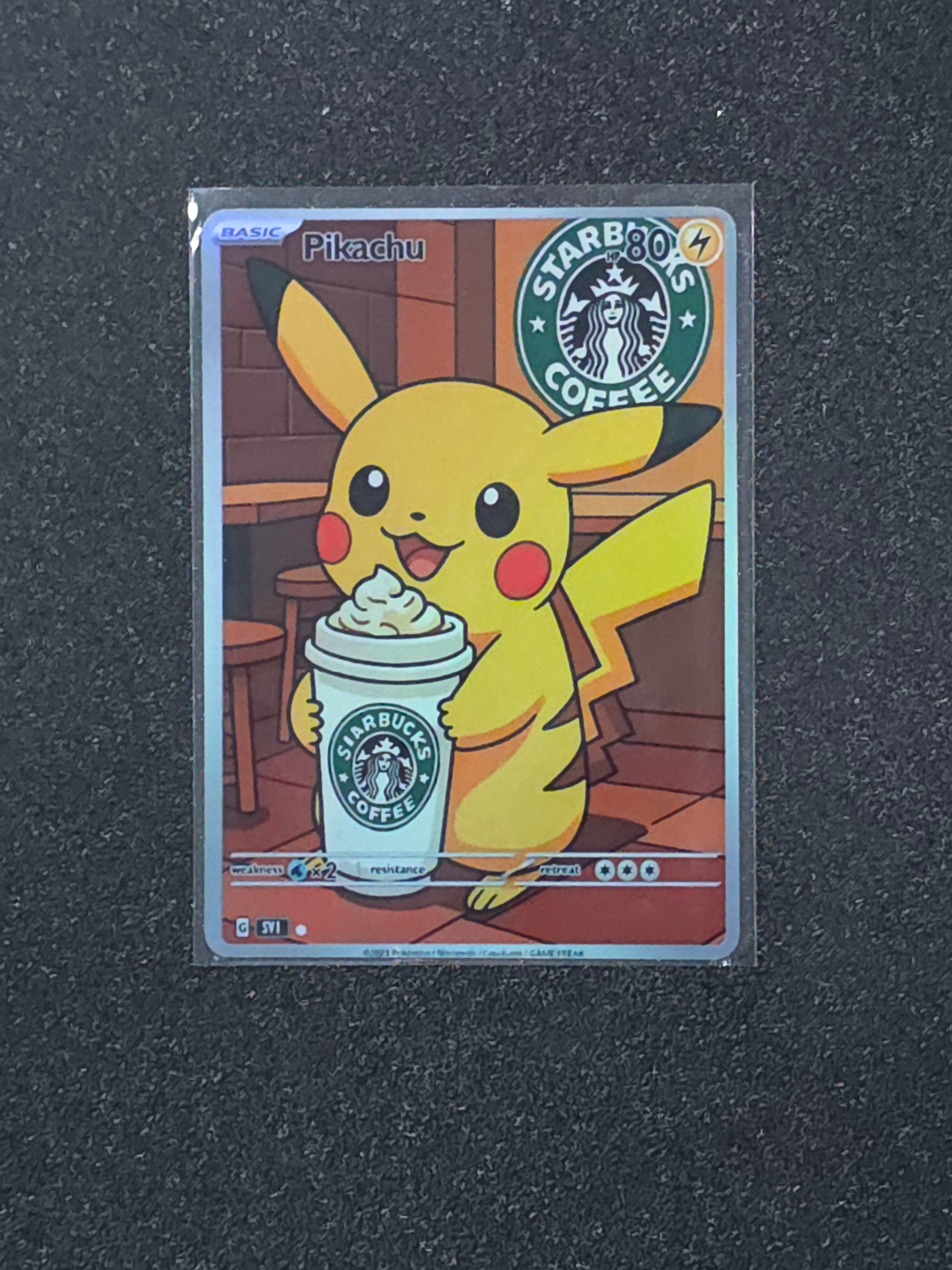 Starbucks Pikachu Fan Art Pokemon Card PTL 979