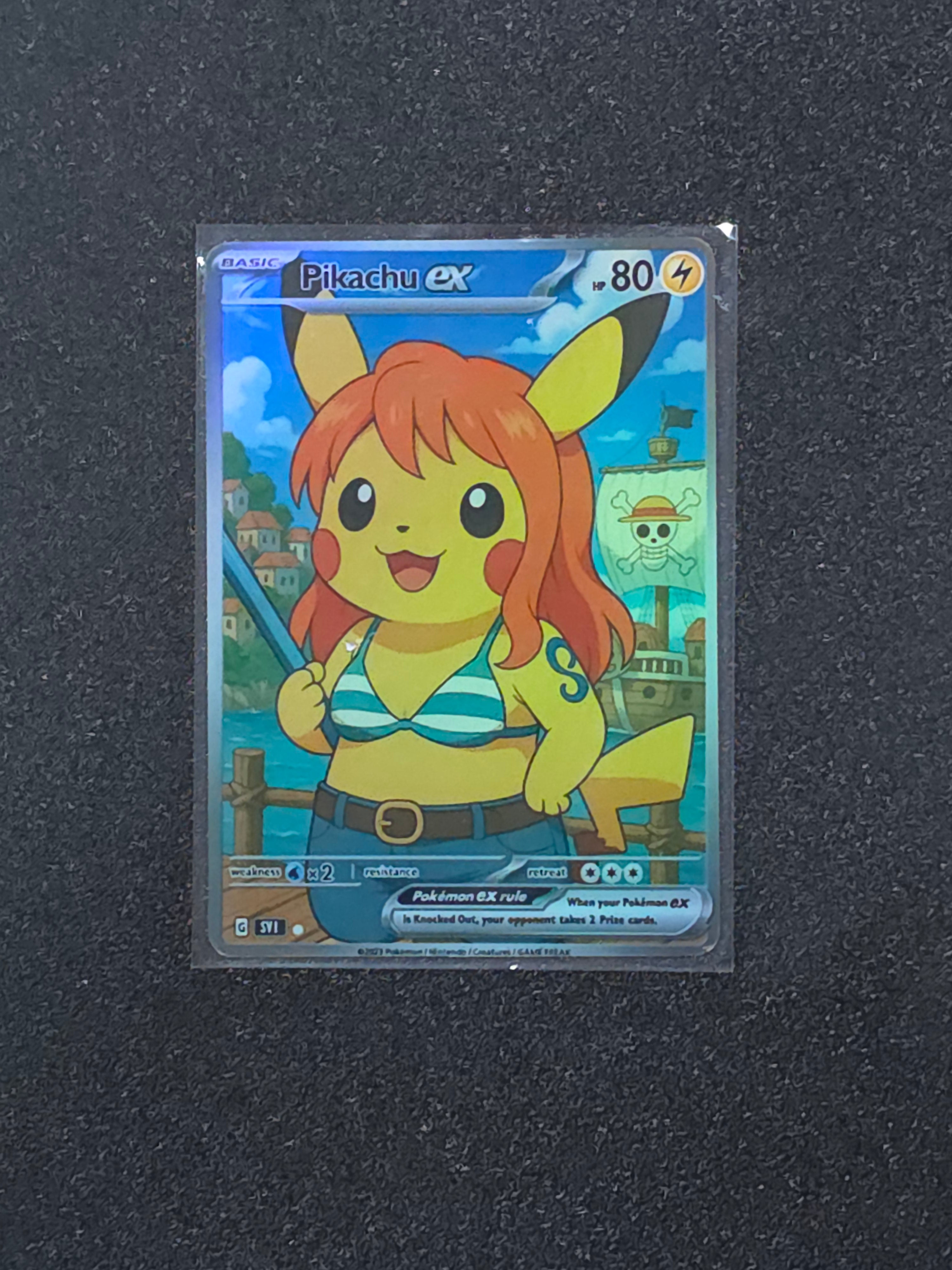 One Piece Pikachu Fan Art Pokemon Card PTL 888
