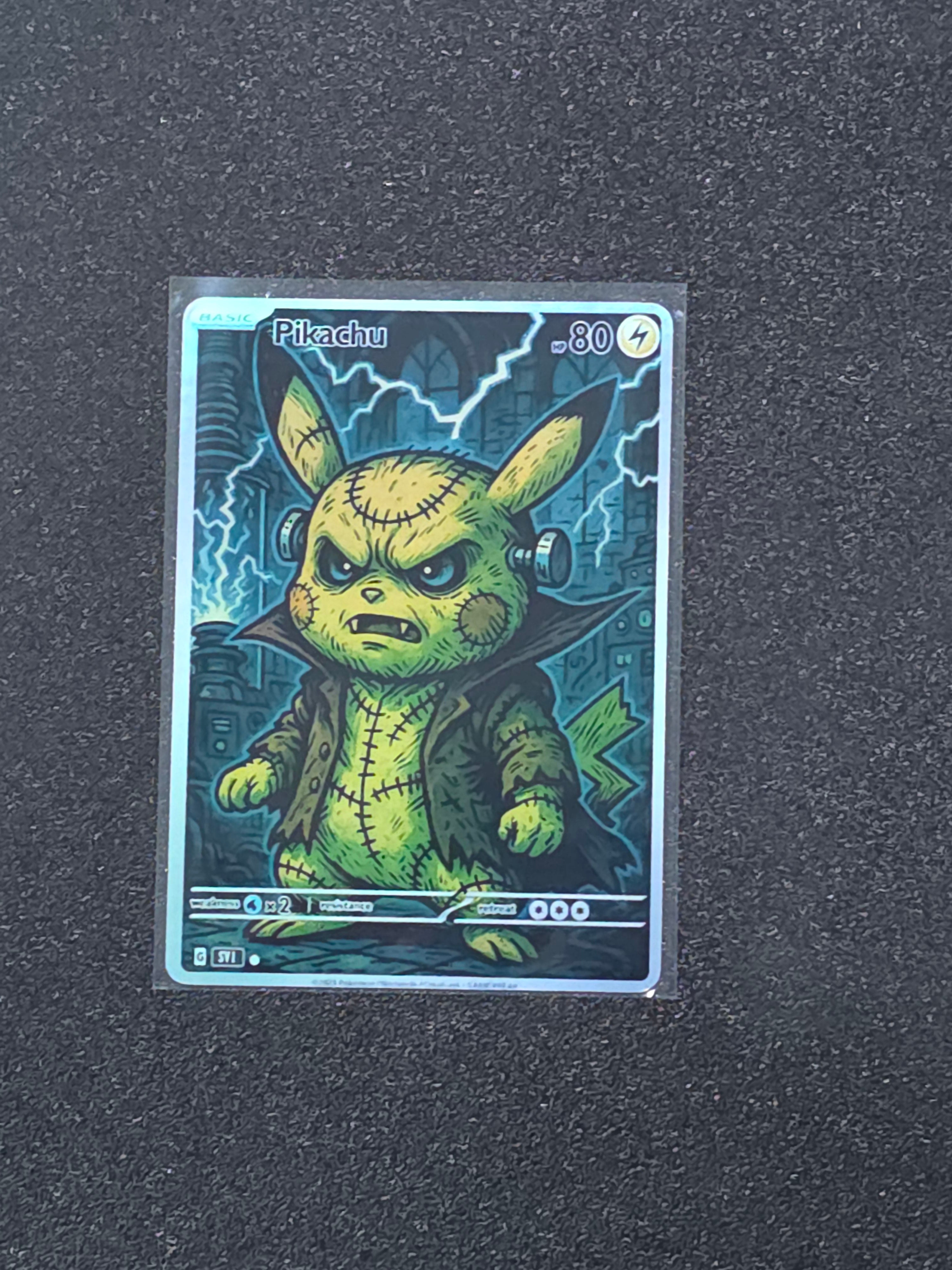 Frankenstein Pikachu Fan Art Pokemon Card PTL 949