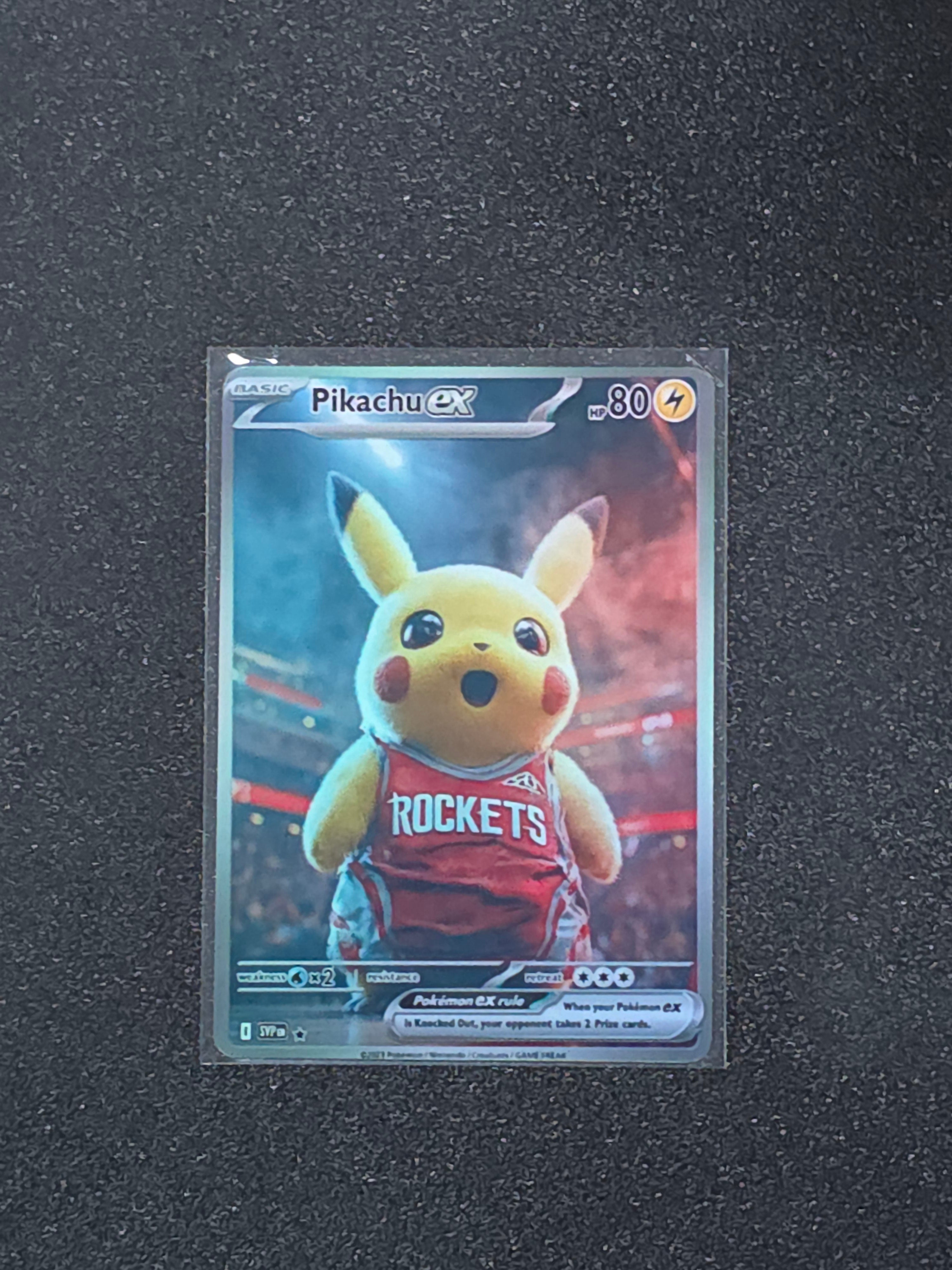 Houston Rockets Pikachu Fan Art Pokemon Card PTL 950