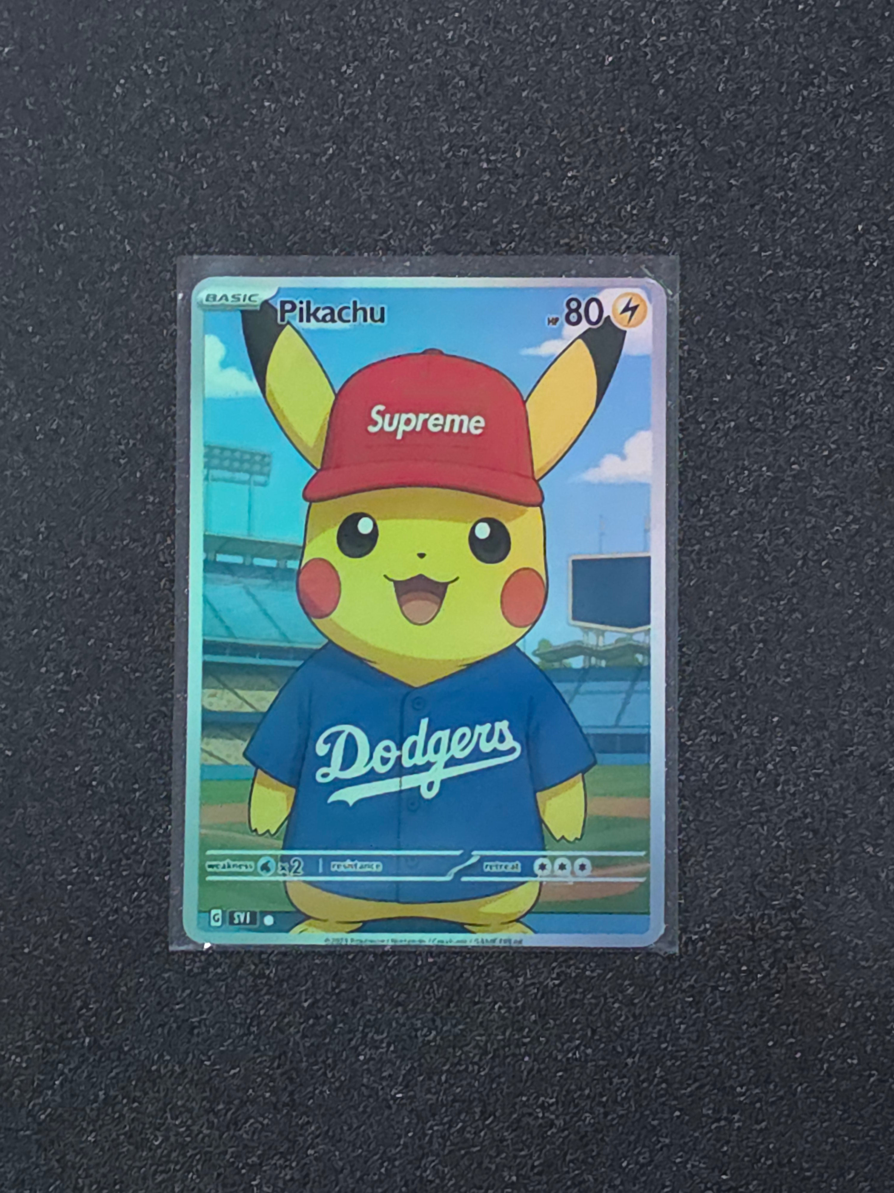 LA Dodgers Pikachu Fan Art Pokemon Card PTL 938