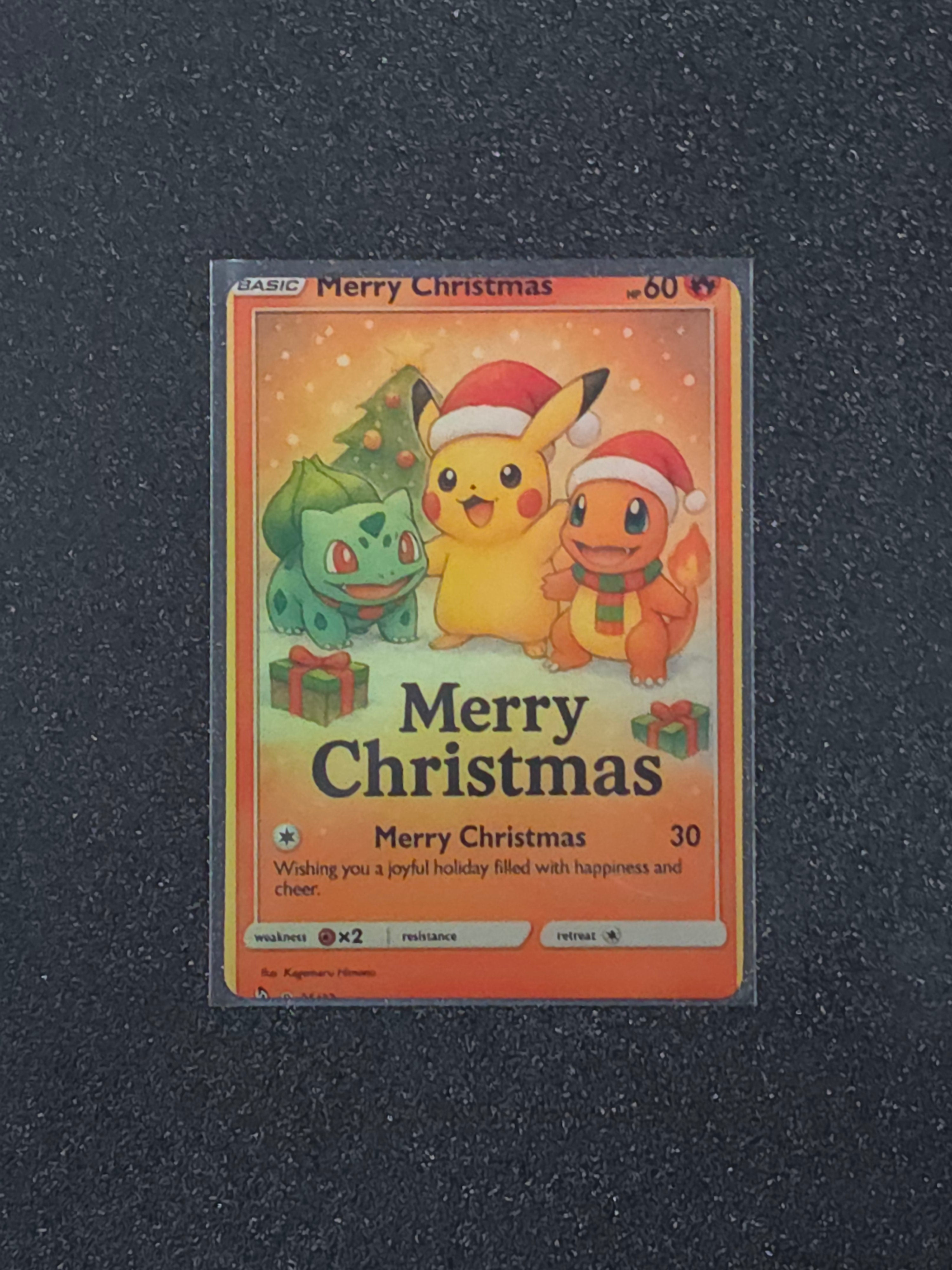 Pikachu Christmas Fan Art Pokemon Card PTL 941
