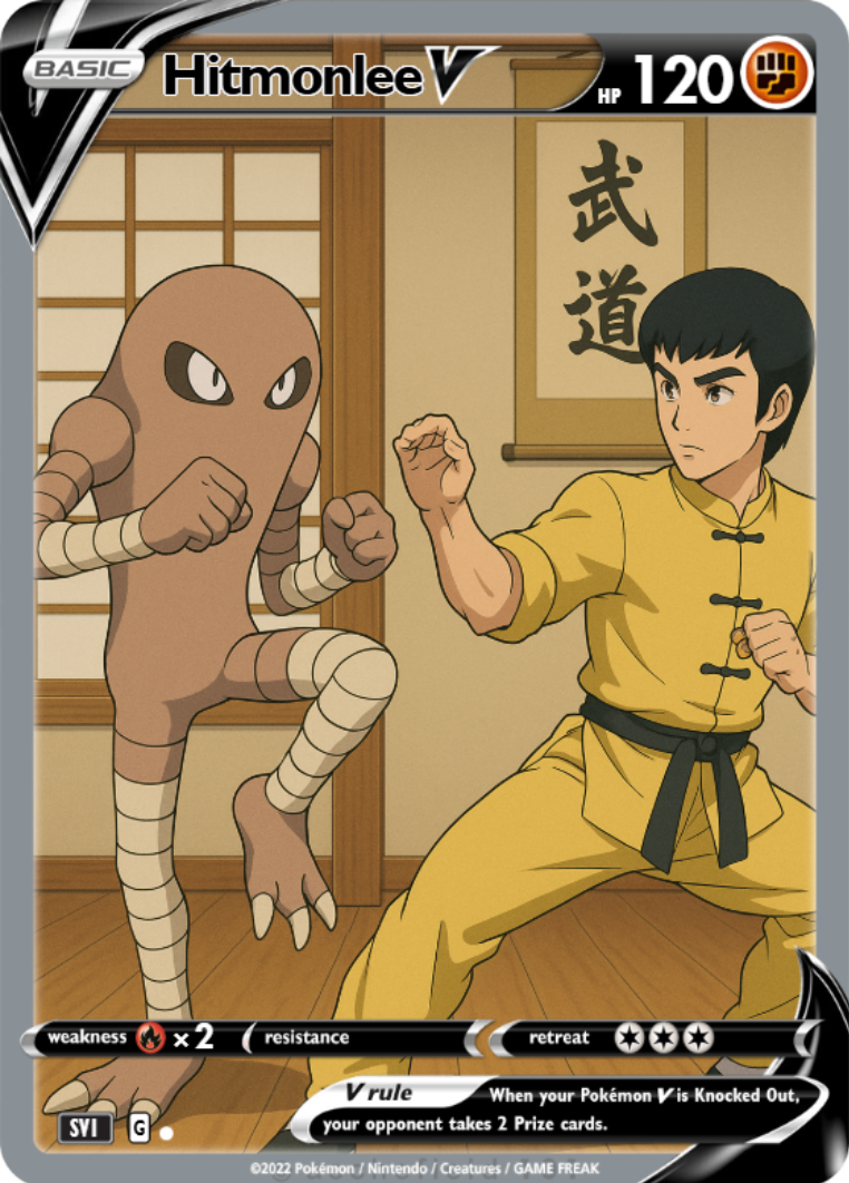 Hitmonlee Bruce Lee Card Fan Art PTL 349