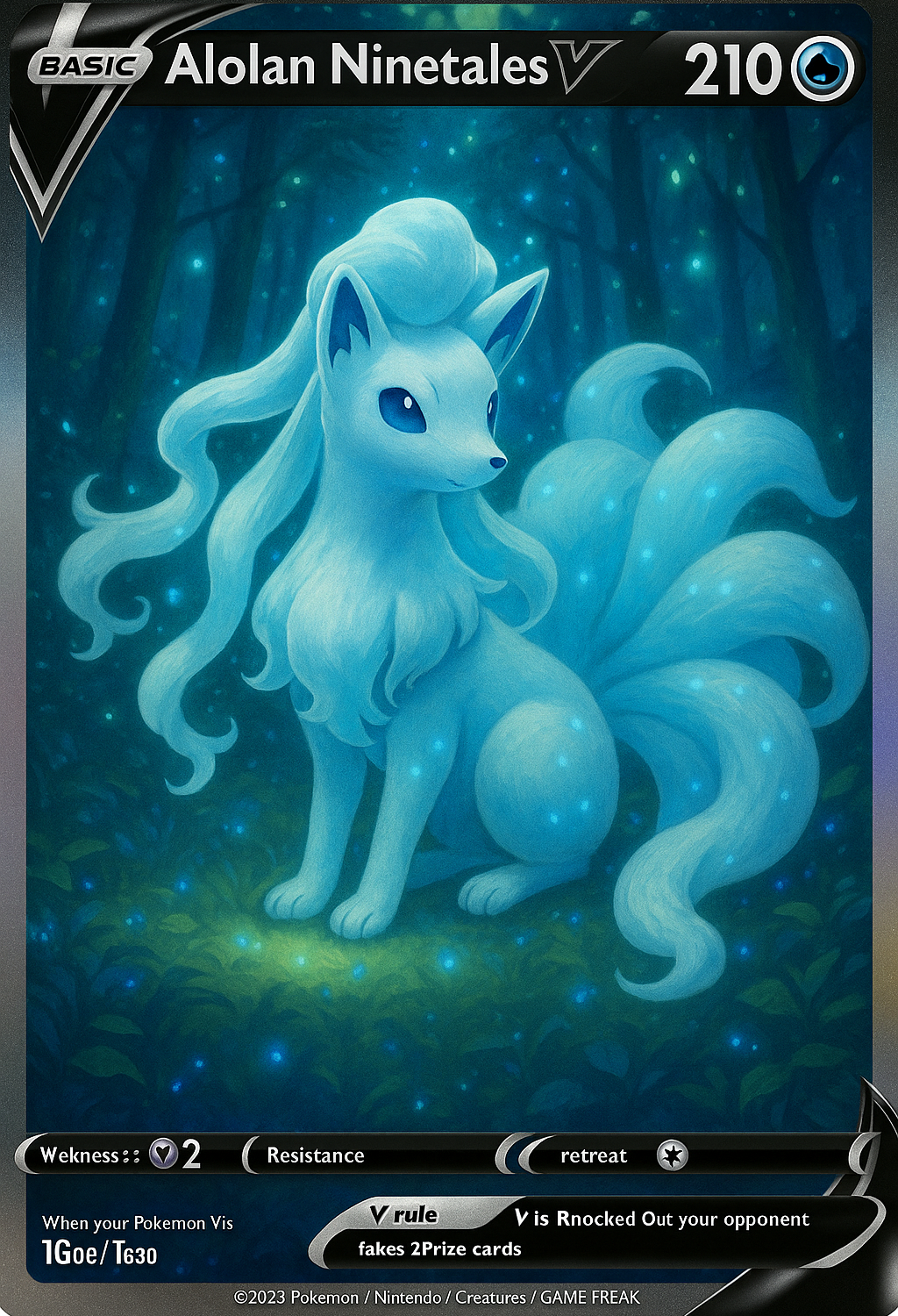 Ninetales Fan Art Pokemon Card PTL 550